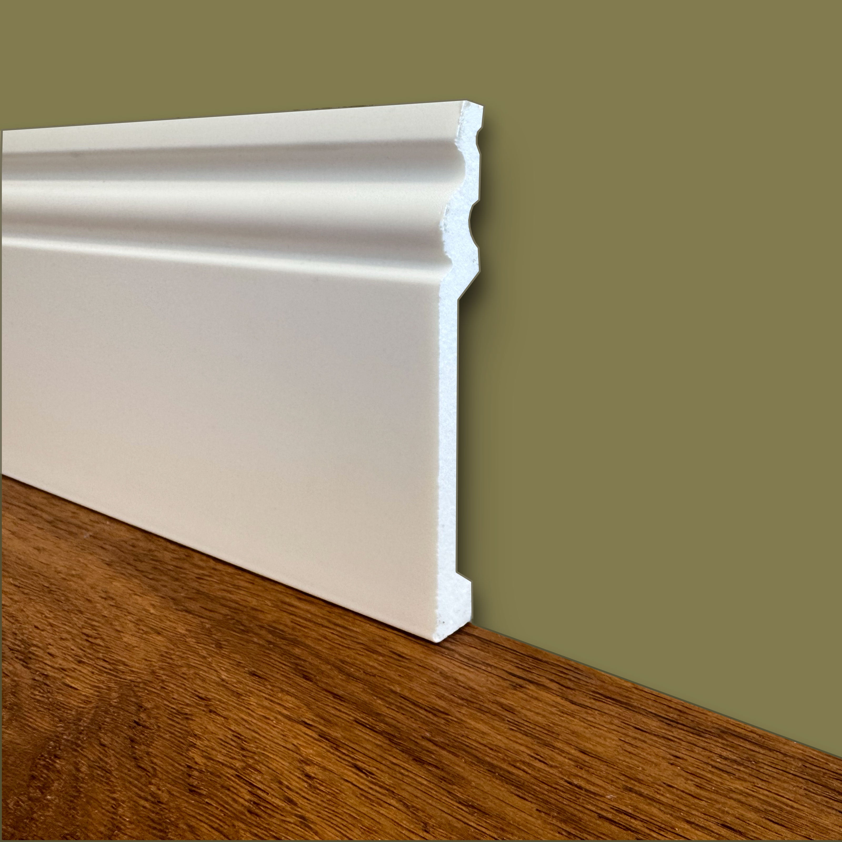 bancale da 100ml di Battiscopa DUCALE in POLIMERI linea BASICBOARD 120x15mm - BIANCO pitturabile - Eternal Parquet