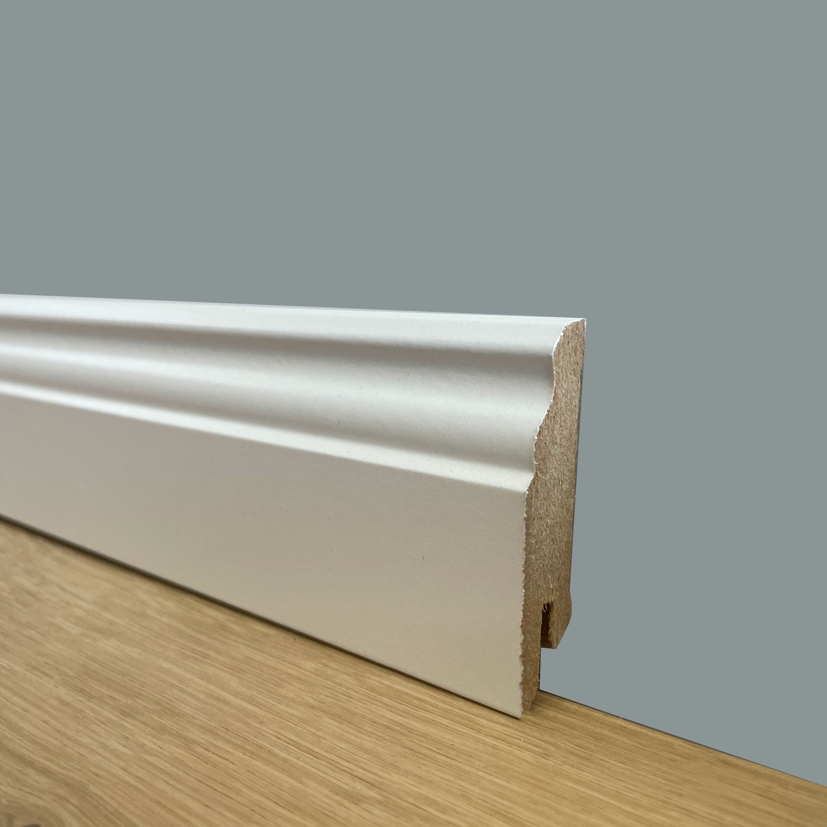 96ml di BATTISCOPA ZOCCOLINO DUCALE in FIBRA DI LEGNO COMPATTA 60X15 BIANCO Eternal Parquet