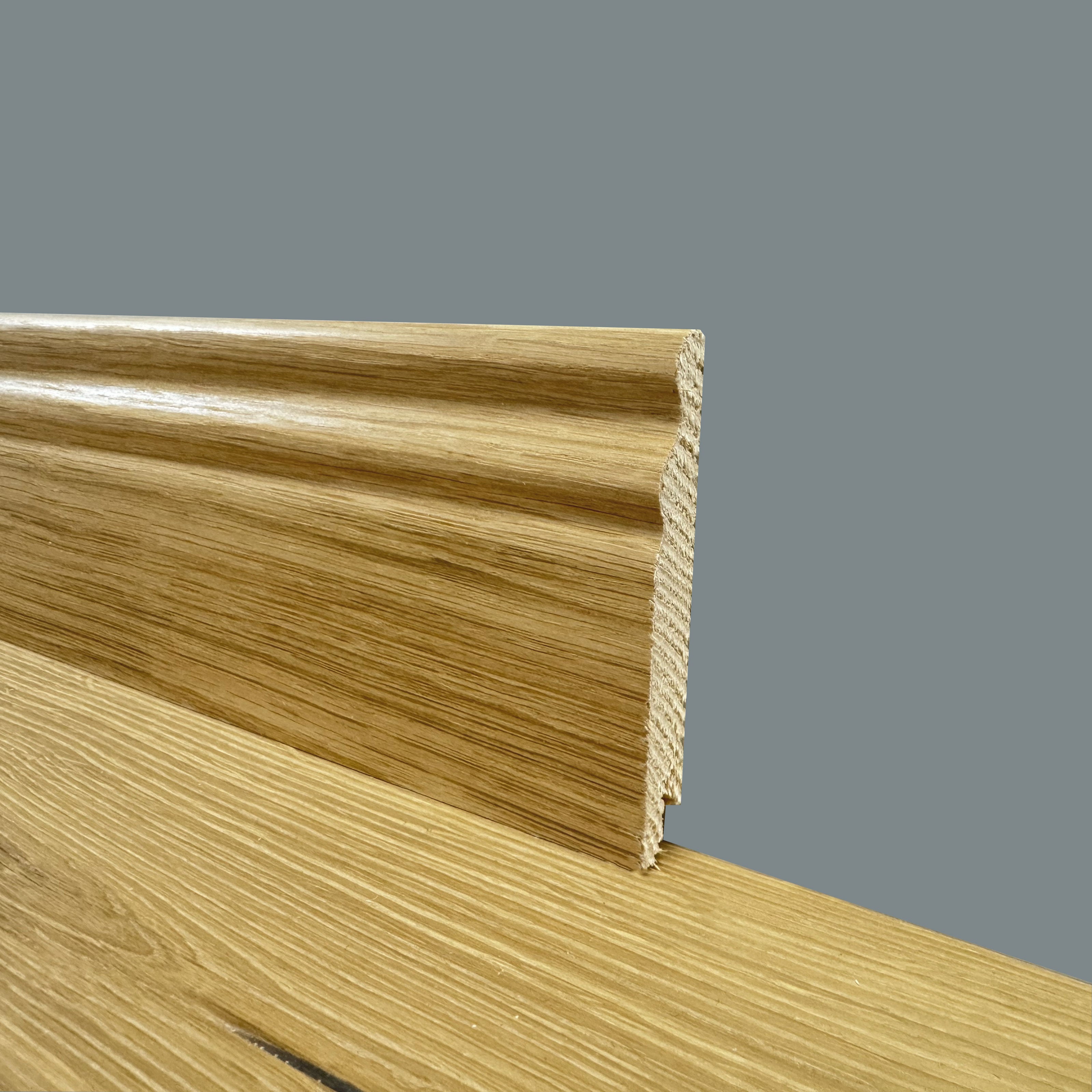 BATTISCOPA DUCALE in legno MASSELLO impiallacciato VERO LEGNO DI ROVERE 95x15 verniciato opaco poro aperto - Eternal Parquet