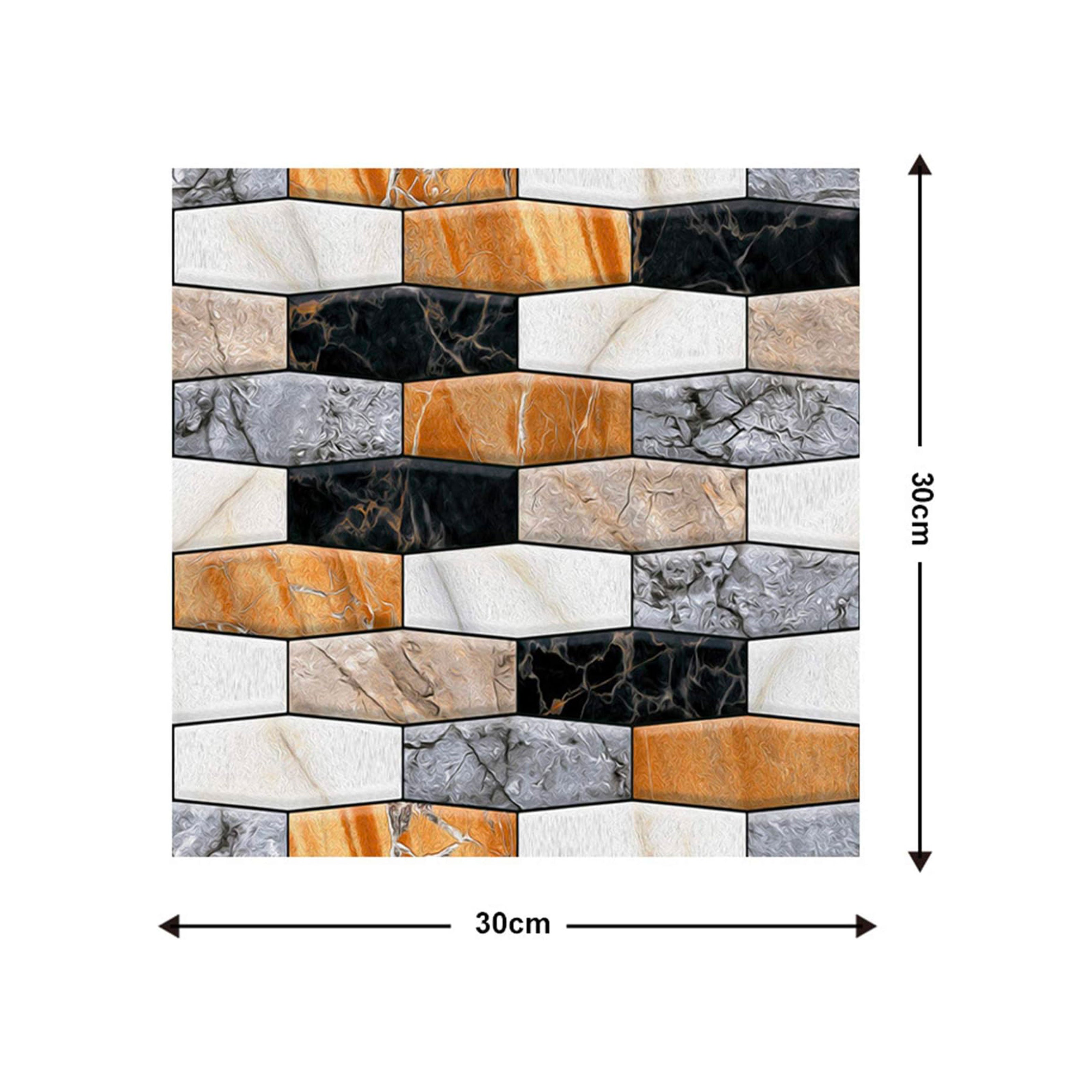 pacco da 4 Pannelli 3D Autoadesivi in PVC 30X30cm vari decori ultrarealistici ideali per bagni e cucine - Eternal Parquet