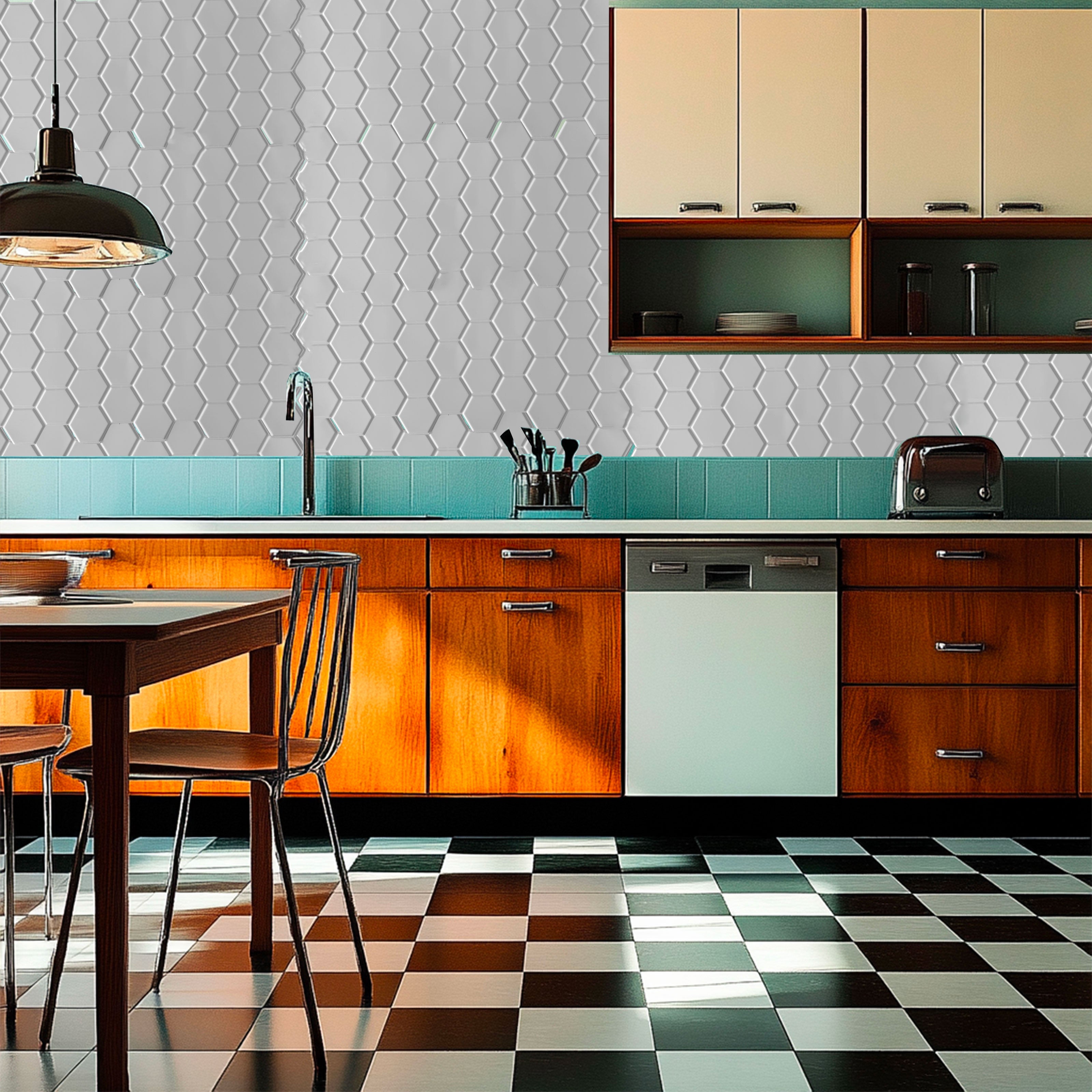 pacchi da 10 o 20 Pannelli 3D Rivestimento a parete in PVC effetto CERAMICHE ESAGONALI 96x48cm Realistici, isolanti - Eternal Parquet