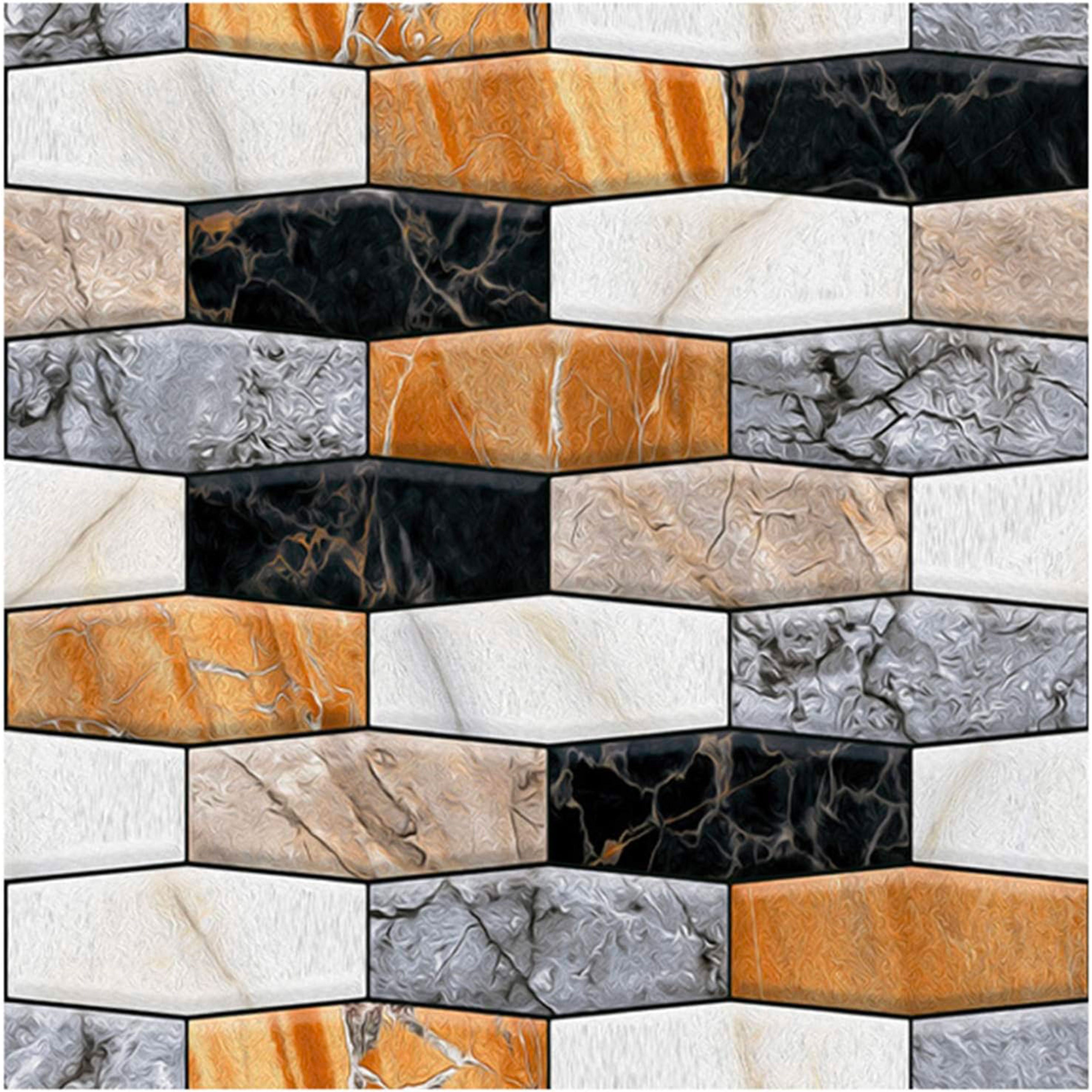 pacco da 4 Pannelli 3D Autoadesivi in PVC 30X30cm vari decori ultrarealistici ideali per bagni e cucine - Eternal Parquet