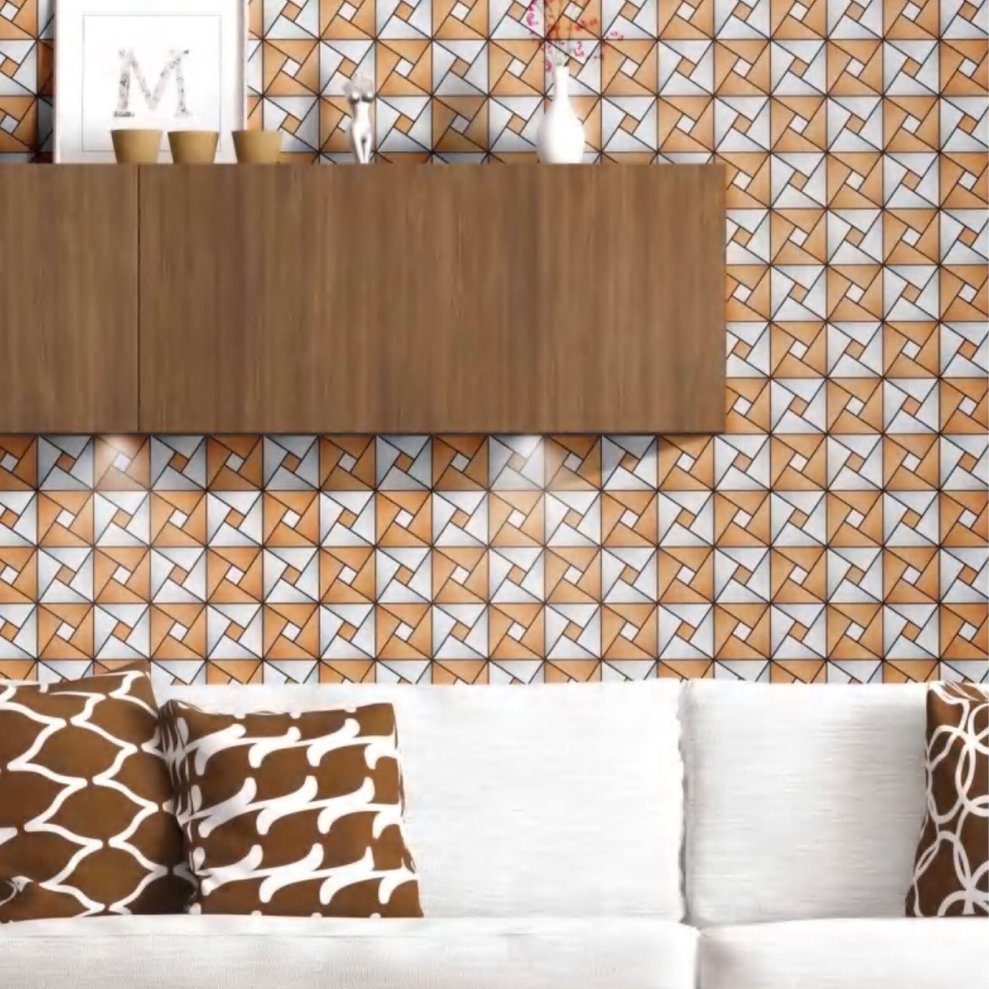 Piastrelle 3D Autoadesive in PET acustiche e isolanti 30x30cm (4mm spessore) TRIANGOLI ORO - Eternal Parquet