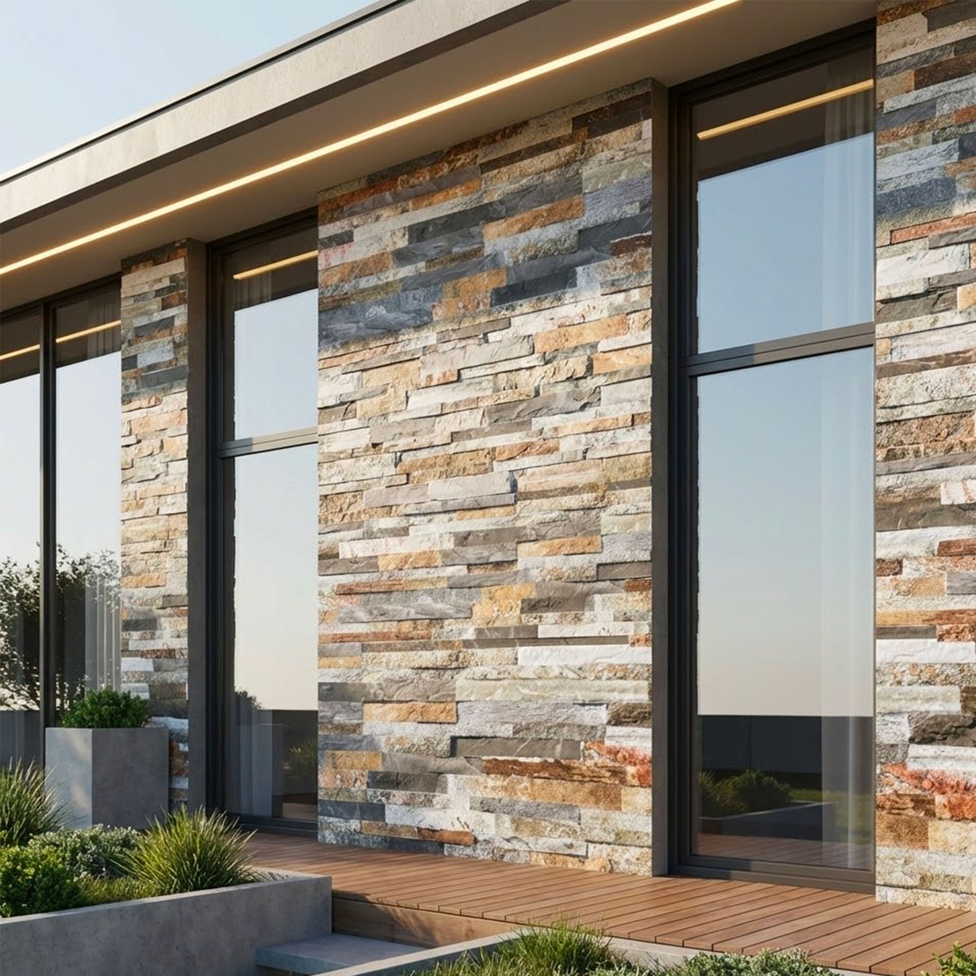 CAPPOTTO esterno - interno isolante in STYROFOAM 3D sp.2cm (120x30cm) con sabbiatura e malta Pietra mista