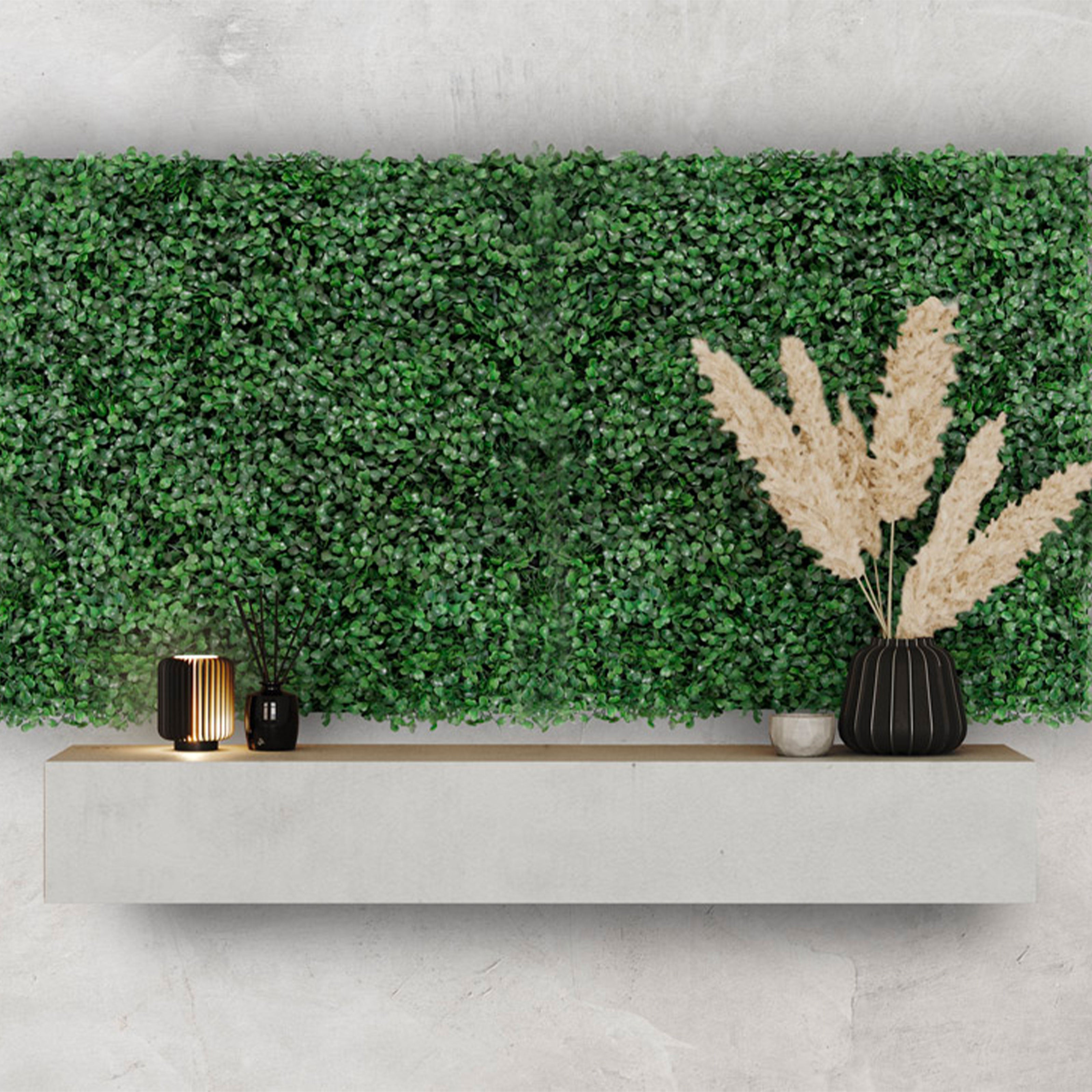 Pannelli Verde Verticale 50×50 cm Ultra-realistici e folti, per interno/esterno BOSSO - Eternal Parquet - Eternal Parquet