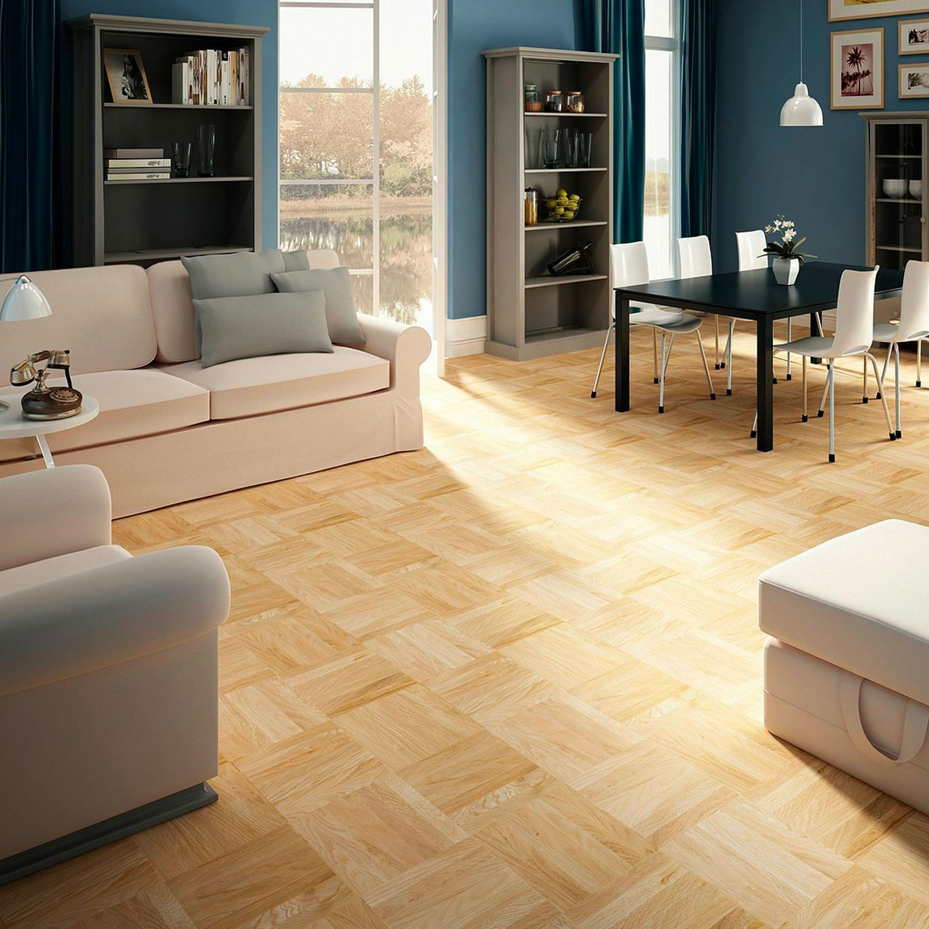 Pacco da 4,92mq di Parquet tradizionale massello Quadrotte a mosaico grezze ROVERE 160x160x8mm € 39.99/Mq - Eternal Parquet