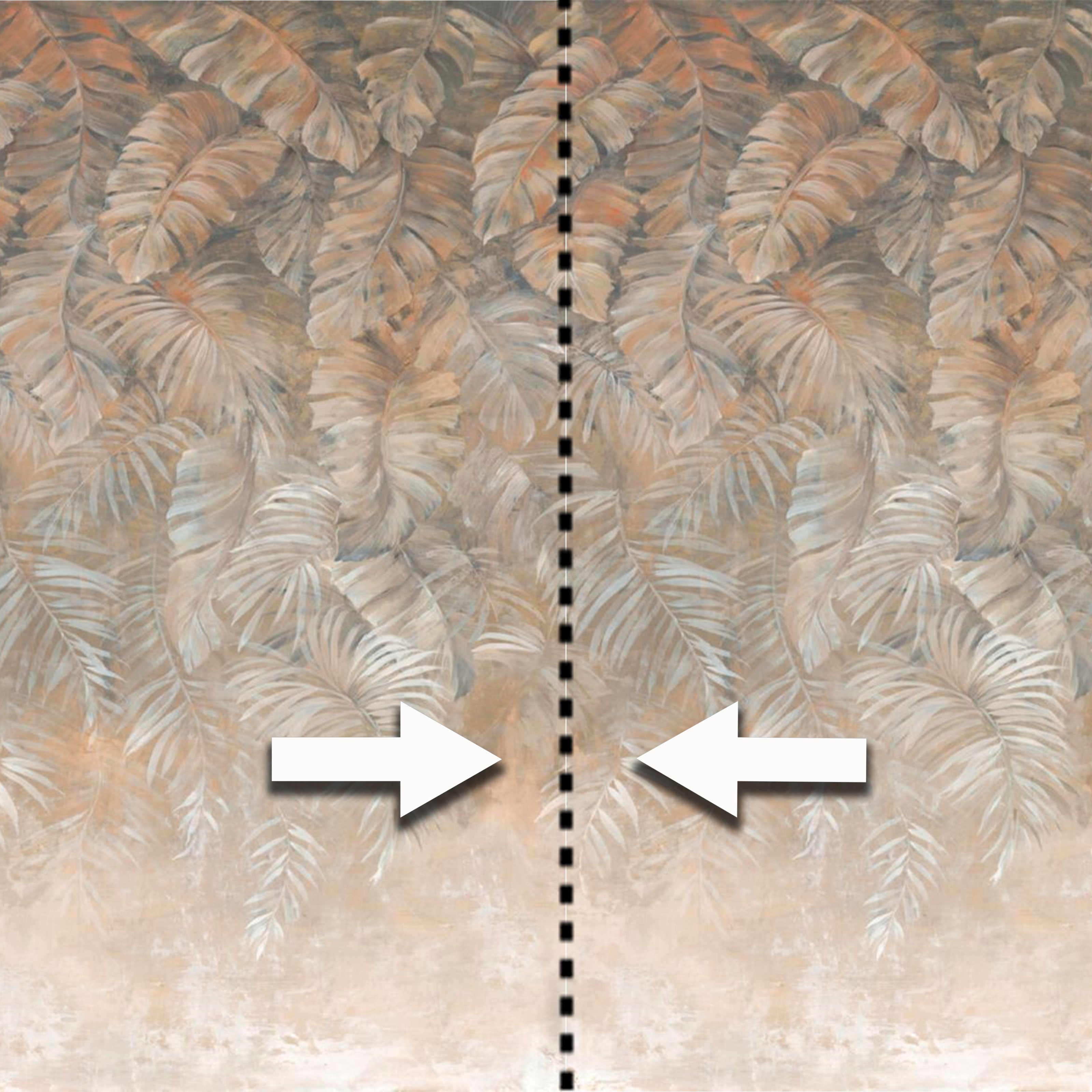 Pannello FOLIAGE FANGO 159x280cm di Carta da Parati TNT VINILICO a modulo raccordabile continuativo (3 teli/rotoli) - Eternal Parquet