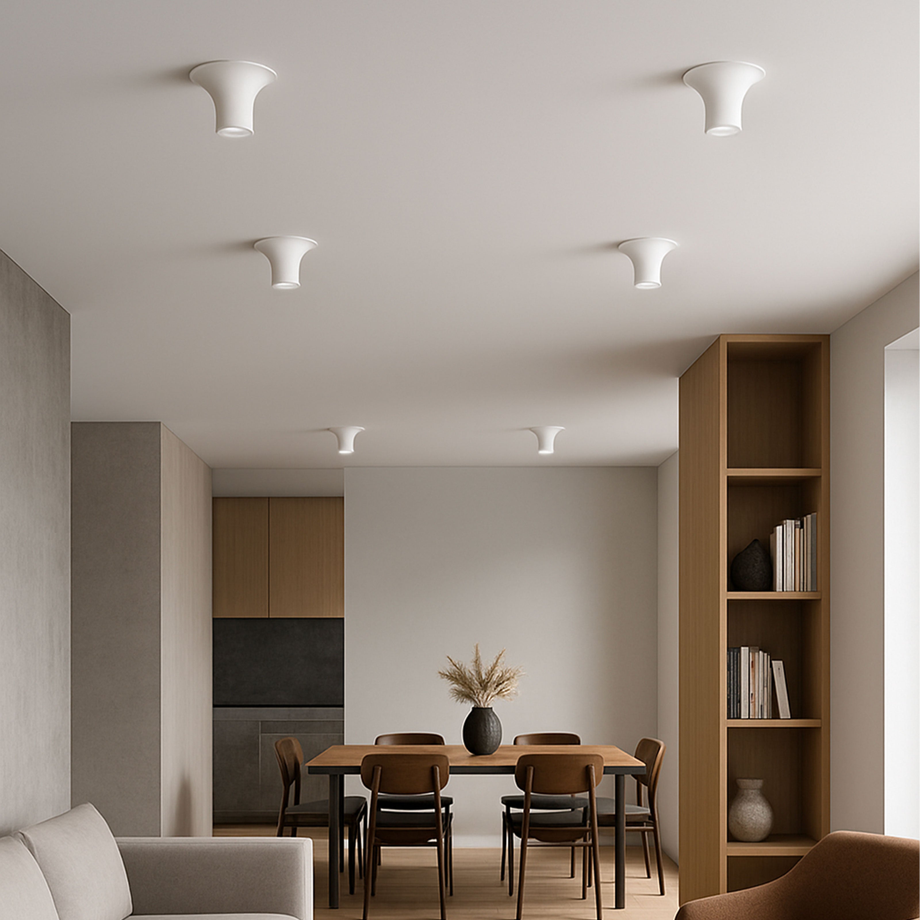 *STOCK* Portafaretto In Gesso Ceramico Cono 167x170x68mm 40W GU10 IP20 - Eternal Parquet