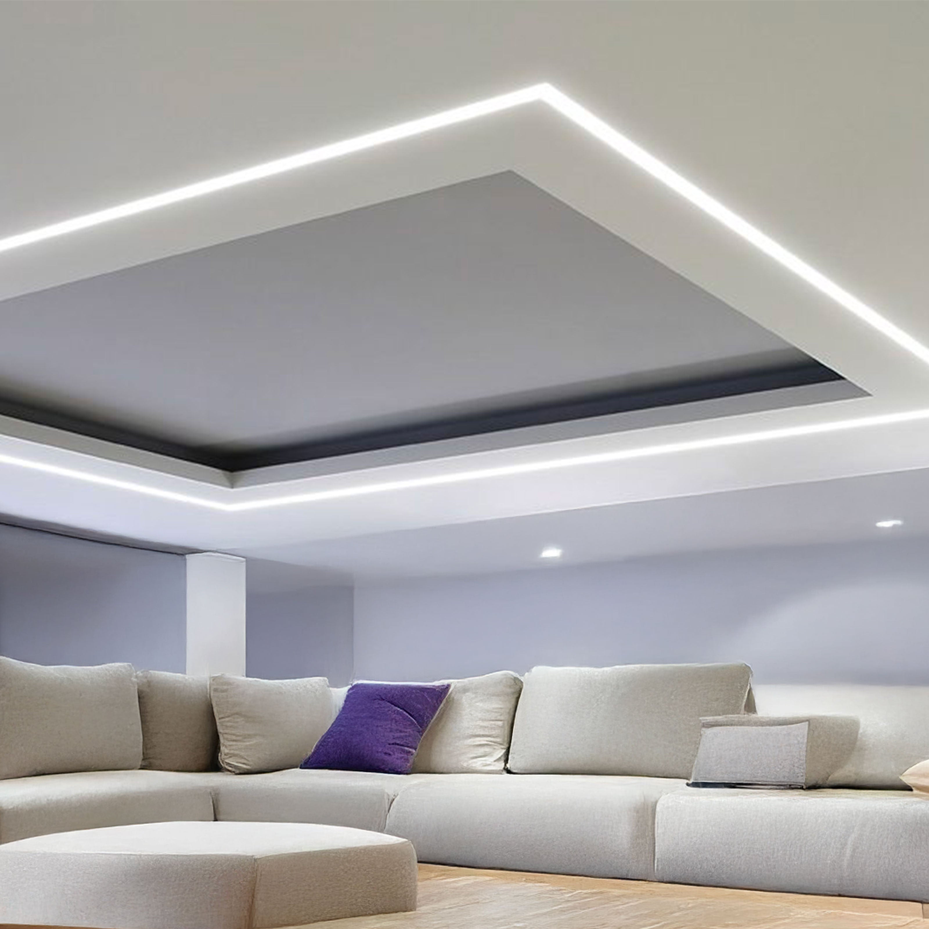 *STOCK* Angolo a "T" per Striscia In Gesso Ceramico ad incasso predisp. LED 90x150x205mm - Eternal Parquet