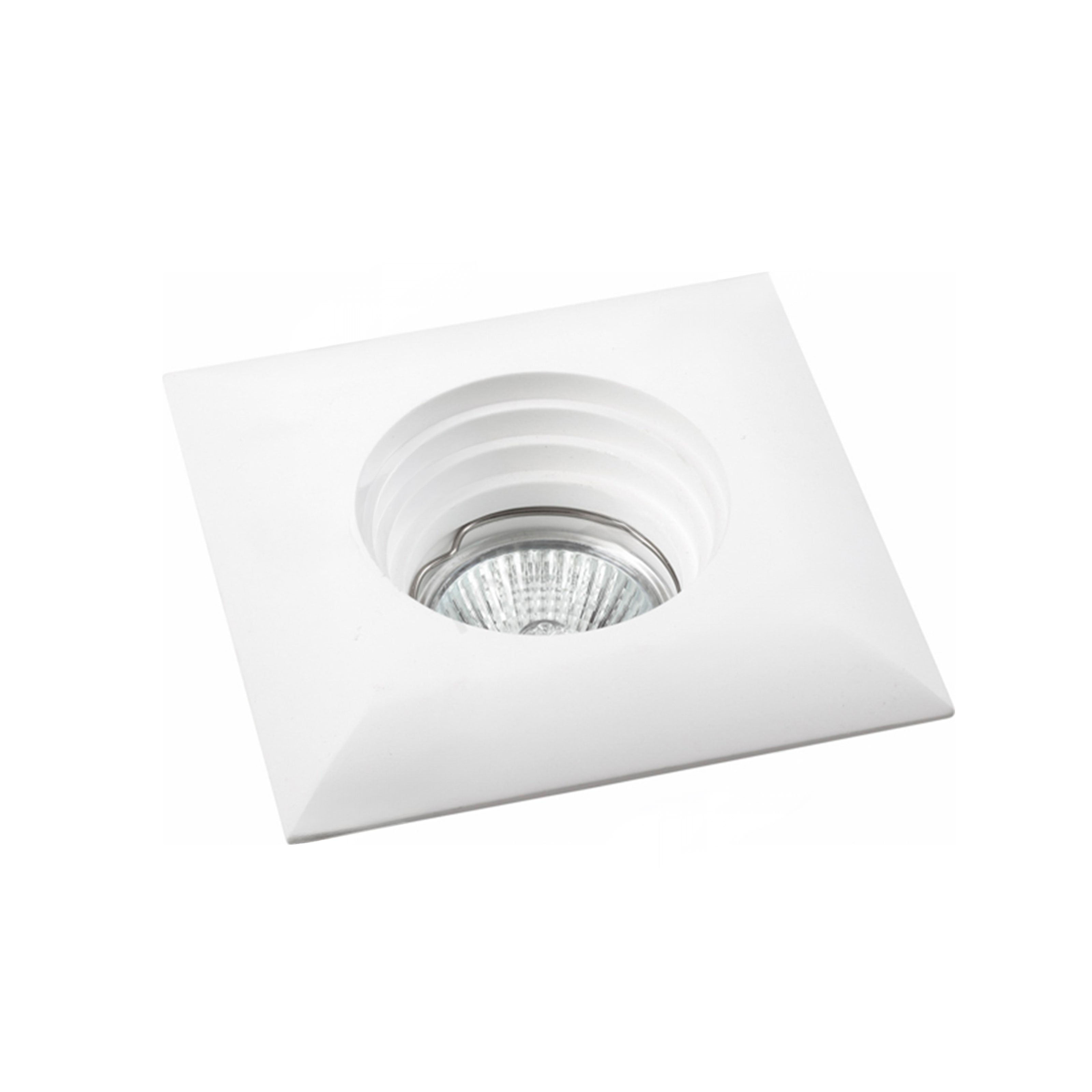 *STOCK* 10 Portafaretti In Gesso Ceramico ad incasso 115x115x41mm foro tondo 35W GU10 IP20 - Eternal Parquet