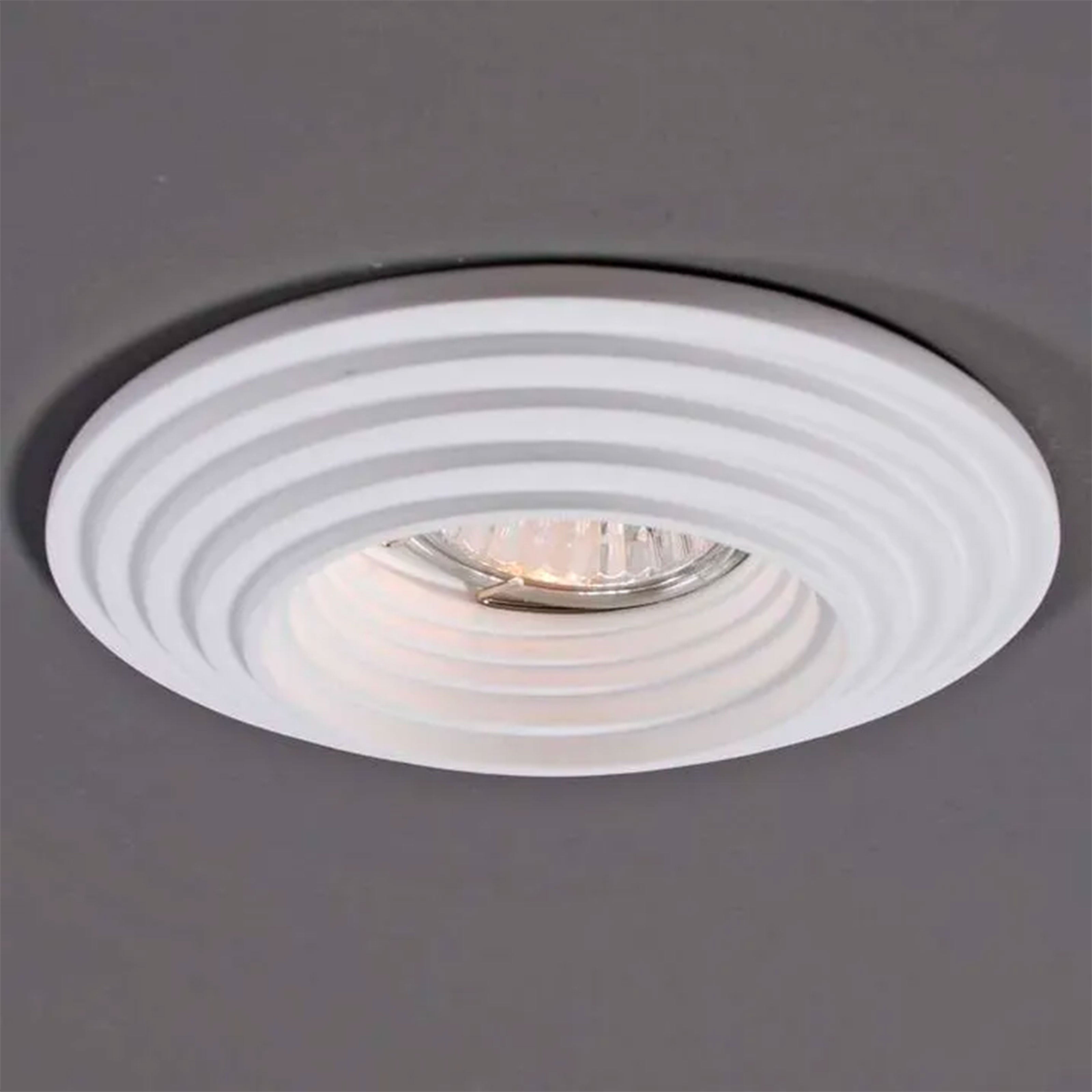 *STOCK* n.10 Portafaretti In Gesso Ceramico spirale ad incasso Diametro 120 35W GU10 IP20 - Eternal Parquet