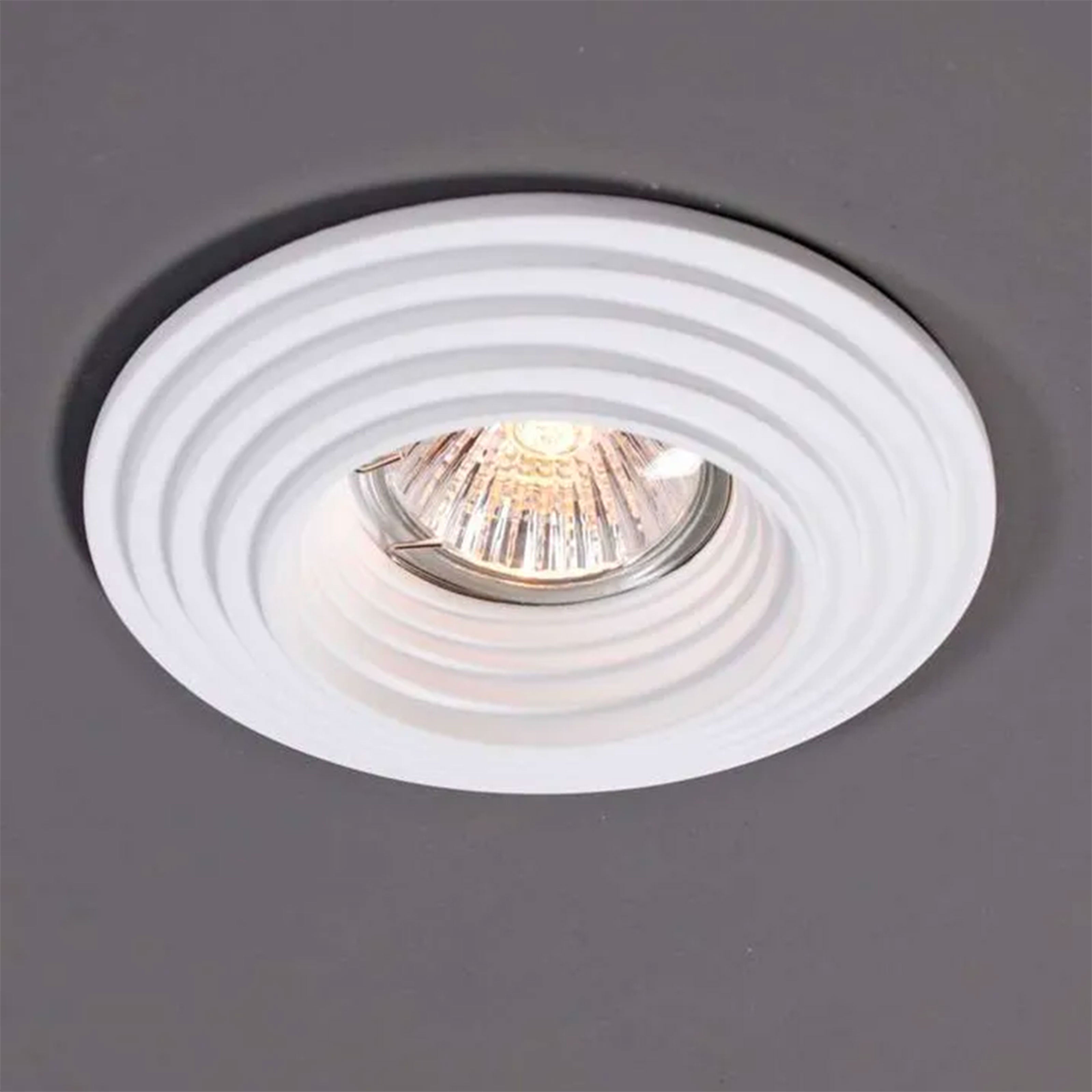 *STOCK* n.10 Portafaretti In Gesso Ceramico spirale ad incasso Diametro 120 35W GU10 IP20 - Eternal Parquet