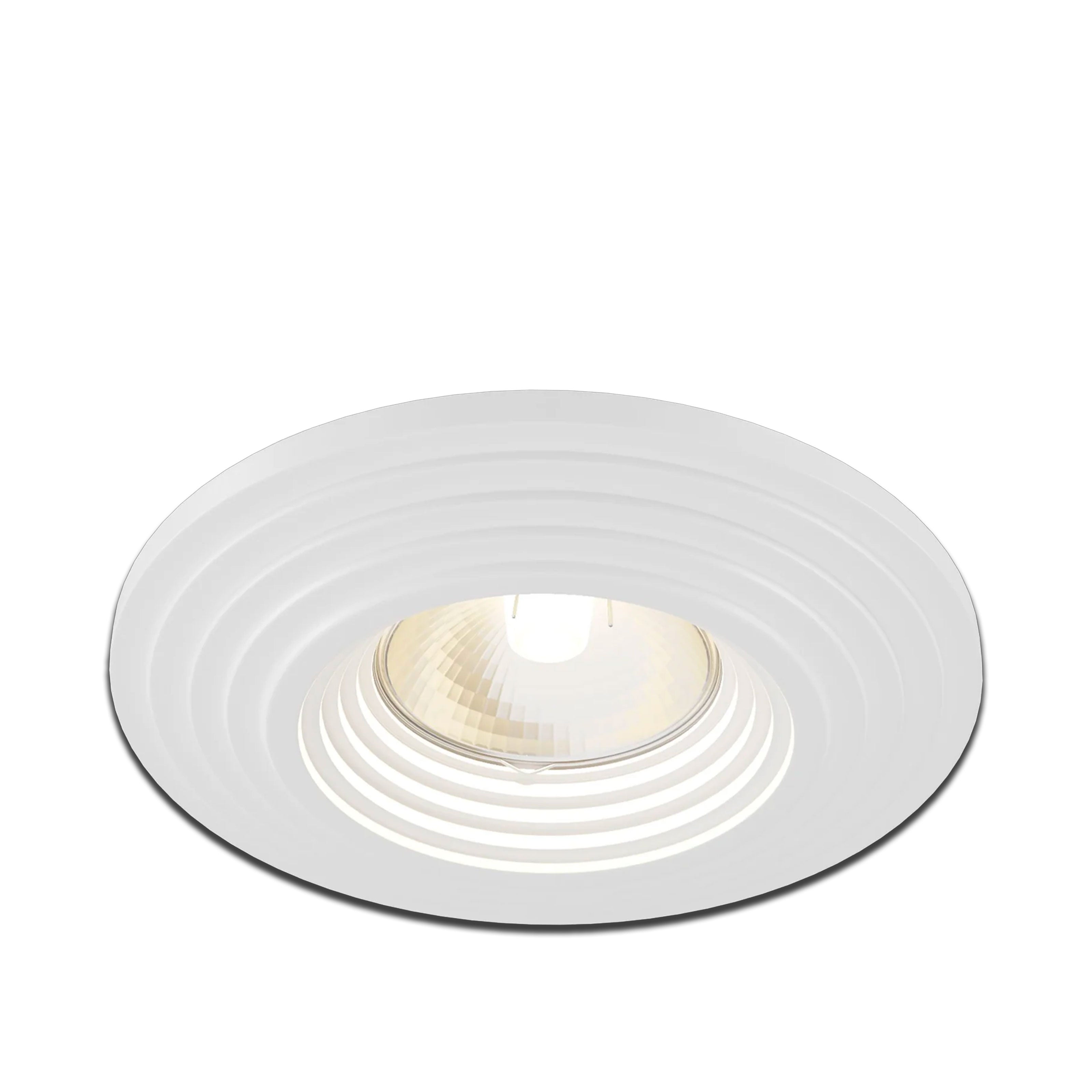 *STOCK* n.10 Portafaretti In Gesso Ceramico spirale ad incasso Diametro 120 35W GU10 IP20 - Eternal Parquet