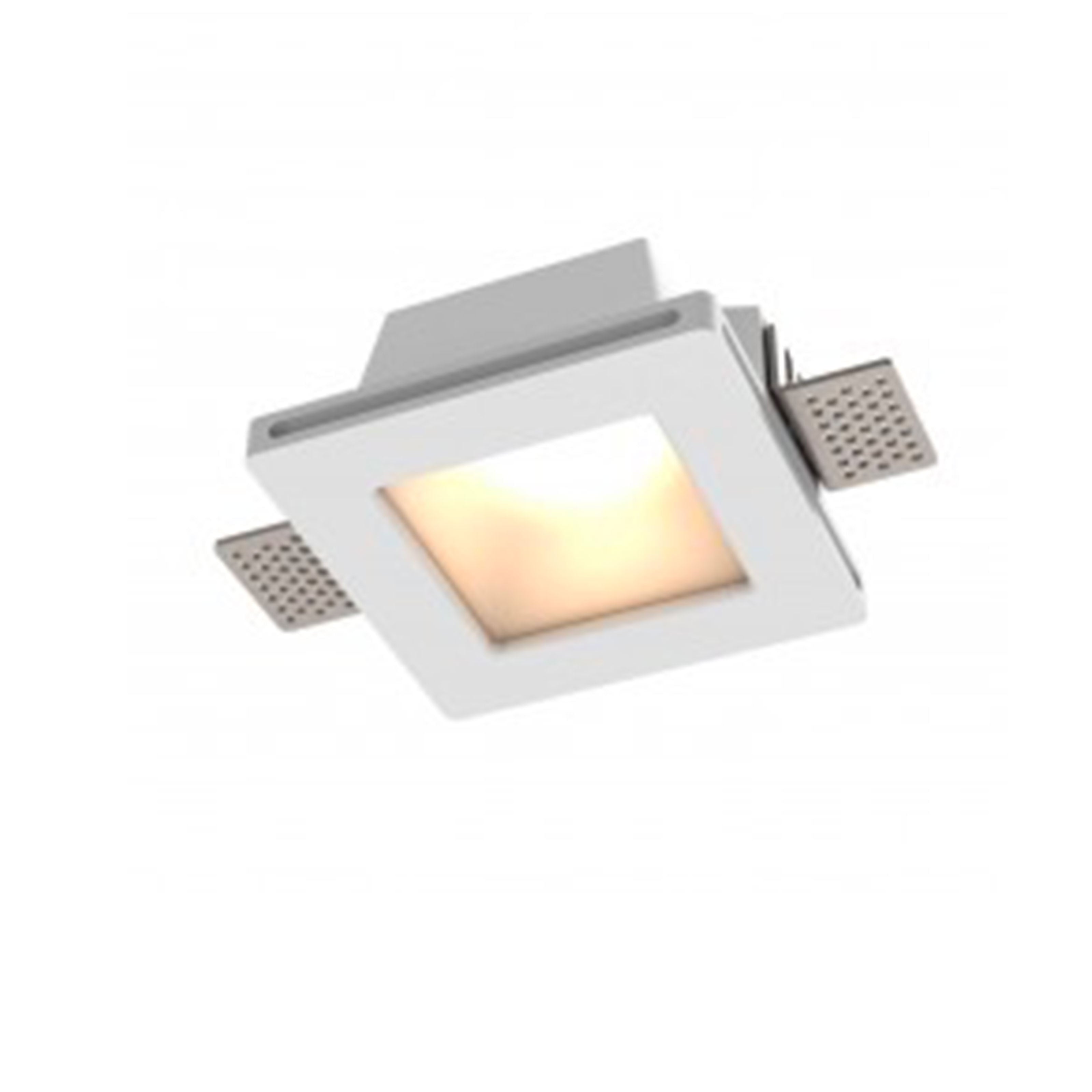 *STOCK* n.10 Portafaretti In Gesso Ceramico ad incasso 150x150 con Vetro 40W GU10 IP20 - Eternal Parquet