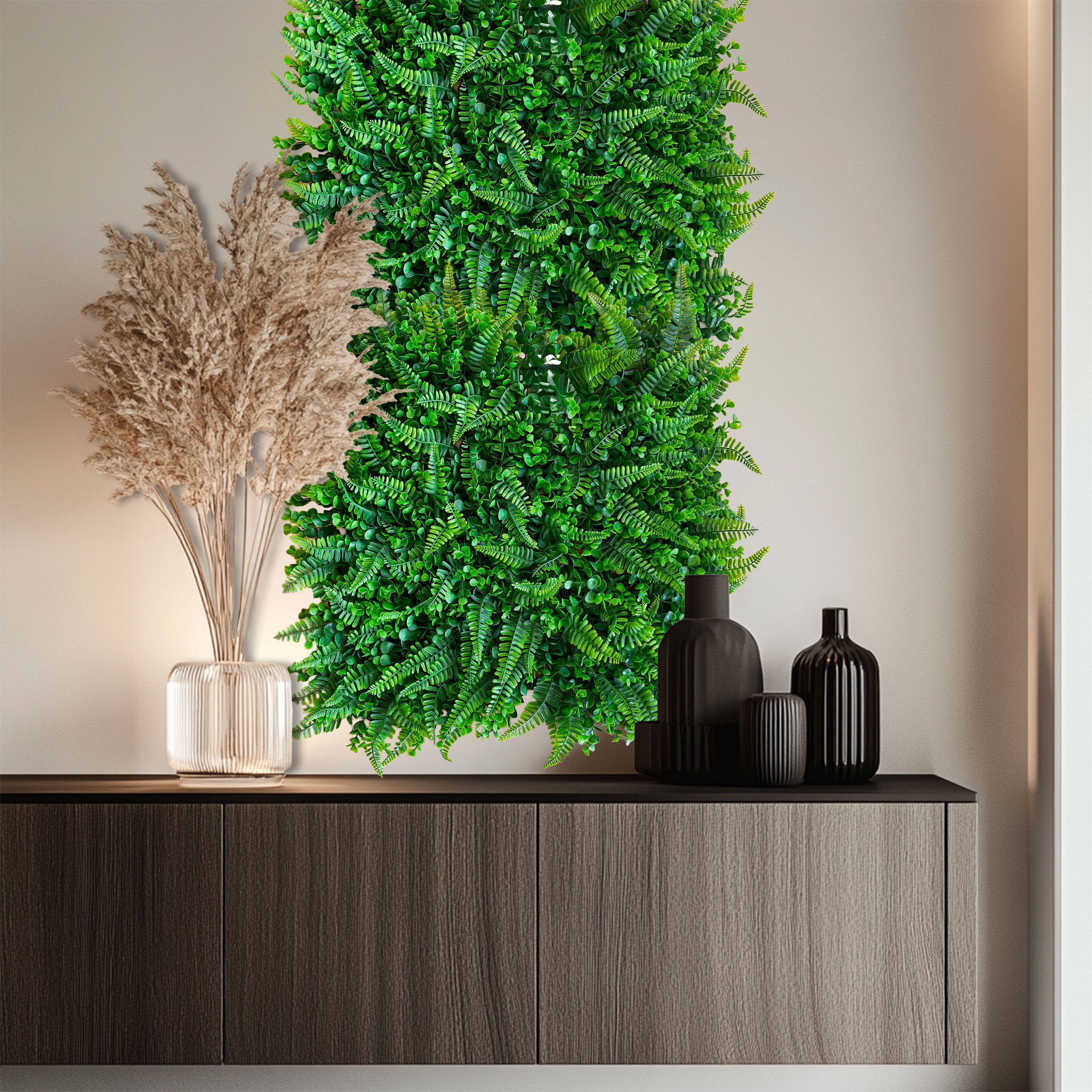 Pannelli Verde Verticale 50×50 cm Ultra-realistici e folti, per interno/esterno FELCI E BOSSO - Eternal Parquet - Eternal Parquet