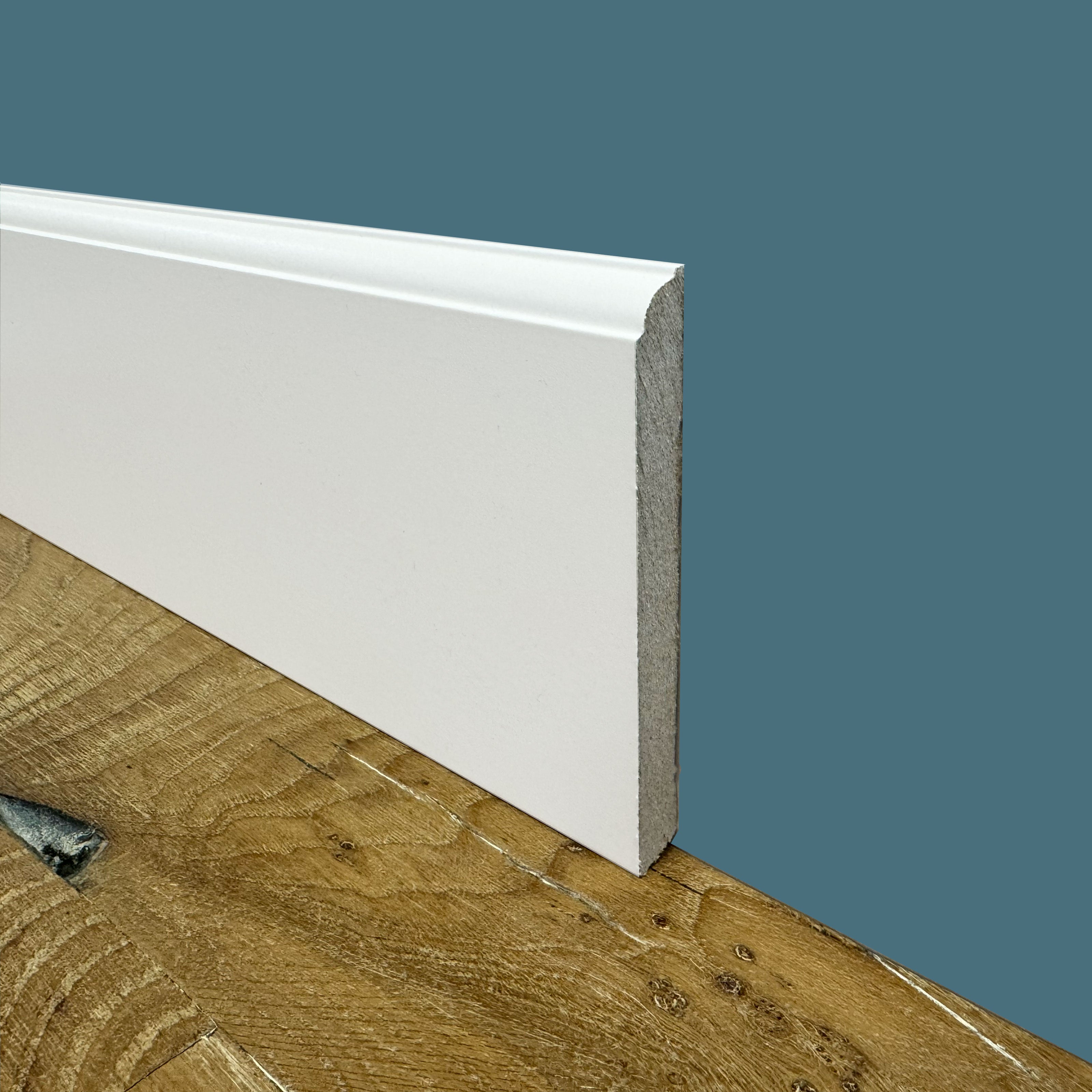 BATTISCOPA ZOCCOLINO FIRENZE in FIBRA DI LEGNO COMPATTA 120X12 BIANCO - Eternal Parquet