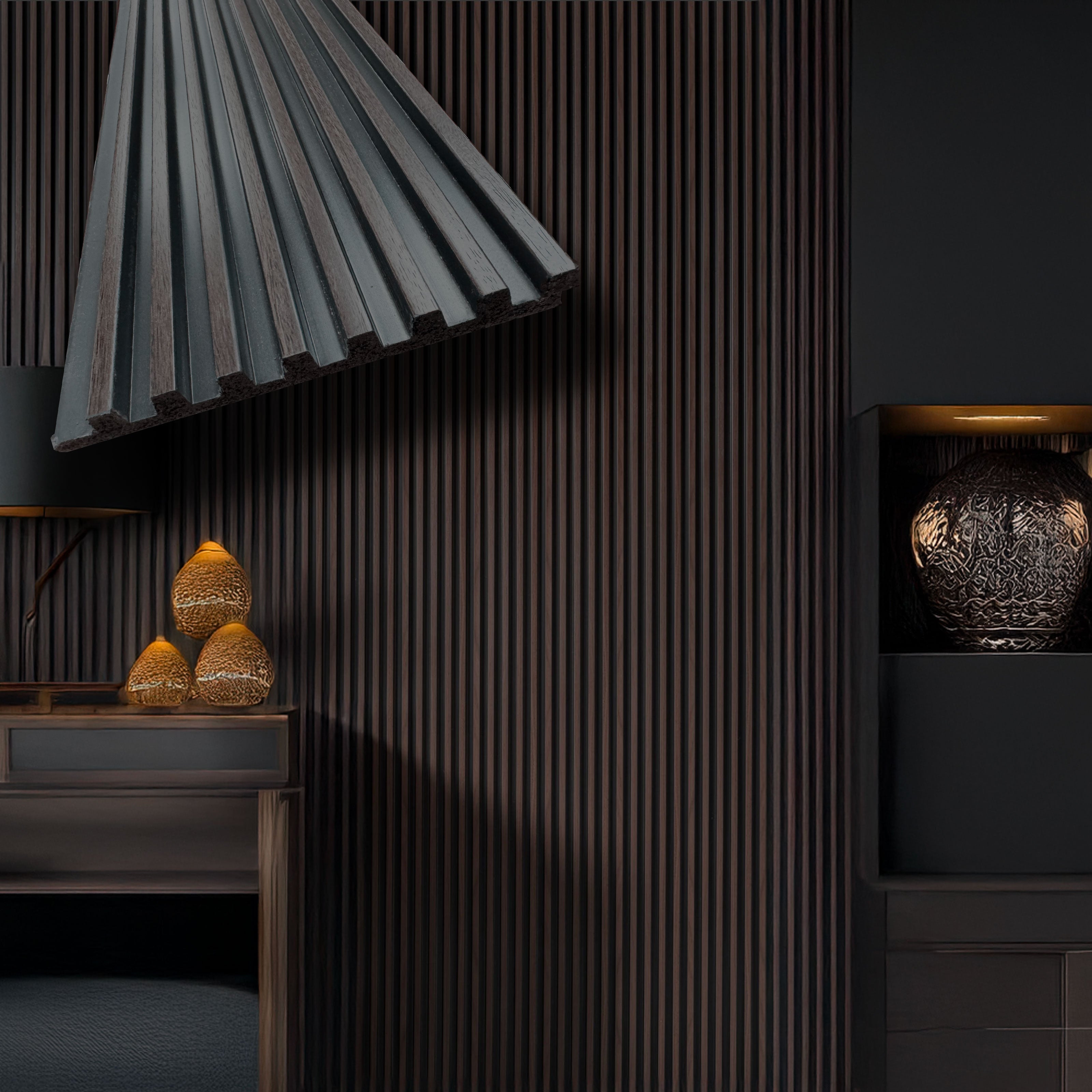 €2,99ml - Asta intera 12x122x2900mm di Rivestimento Parete Boiserie cannettato Lamelli stretti in Polimeri ROVERE THERMO - Eternal Parquet