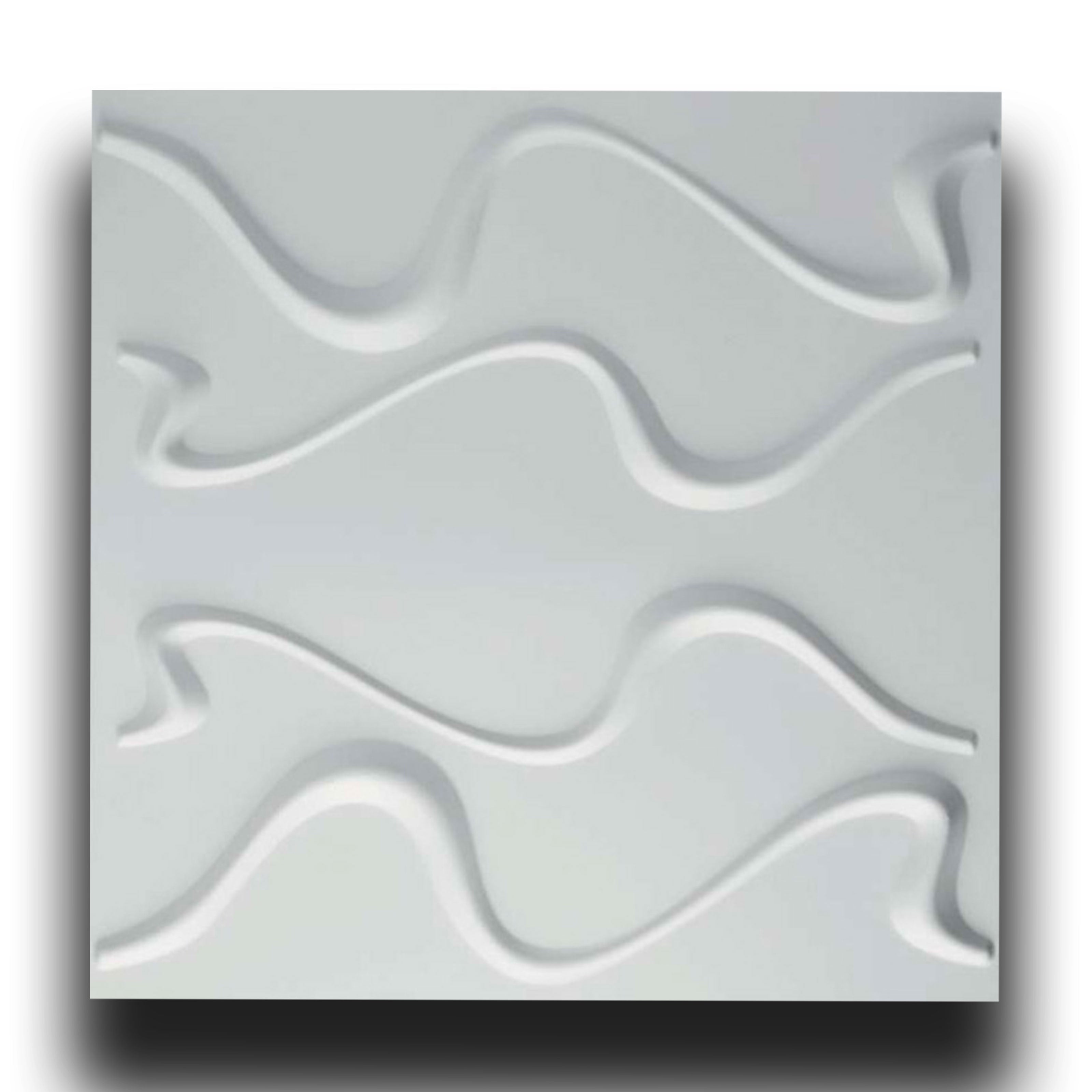 €1,99 Pannello in fibra naturale a parete 3D, rivestimento di lusso 3D 50X50cm BIANCO verniciabile CURVE Eternal Parquet