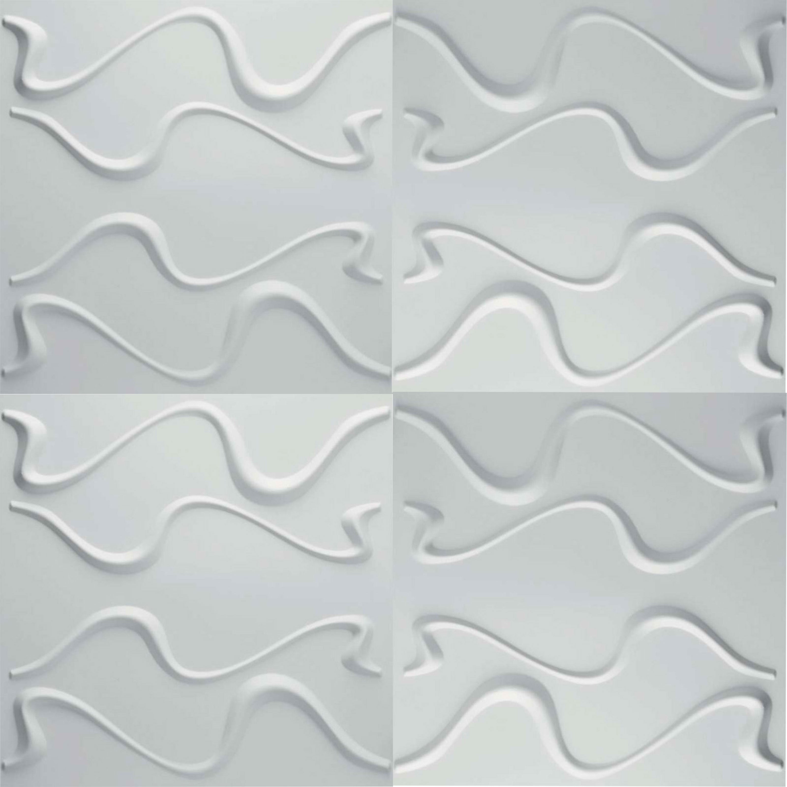 €1,99 Pannello in fibra naturale a parete 3D, rivestimento di lusso 3D 50X50cm BIANCO verniciabile CURVE Eternal Parquet