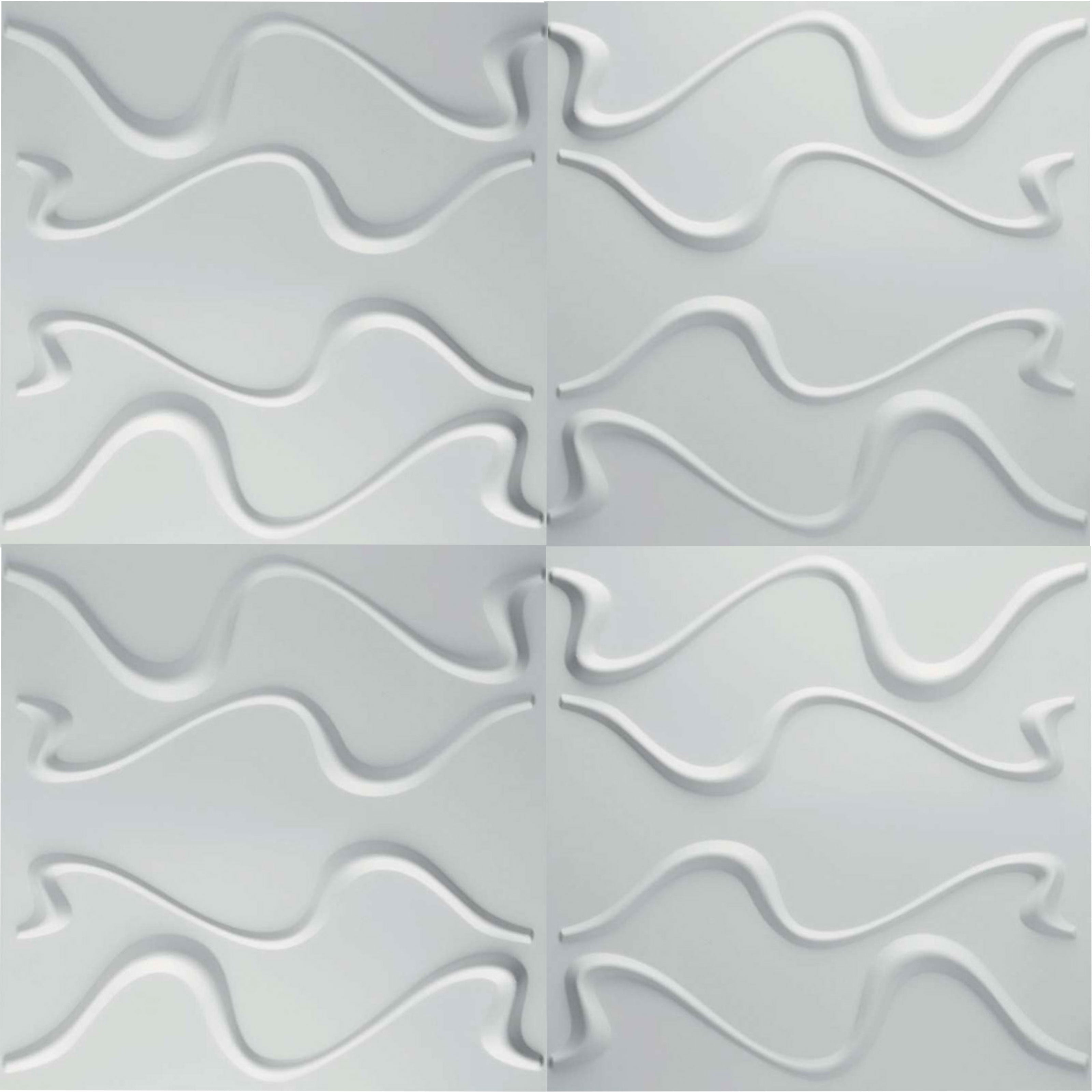 €1,99 Pannello in fibra naturale a parete 3D, rivestimento di lusso 3D 50X50cm BIANCO verniciabile CURVE Eternal Parquet