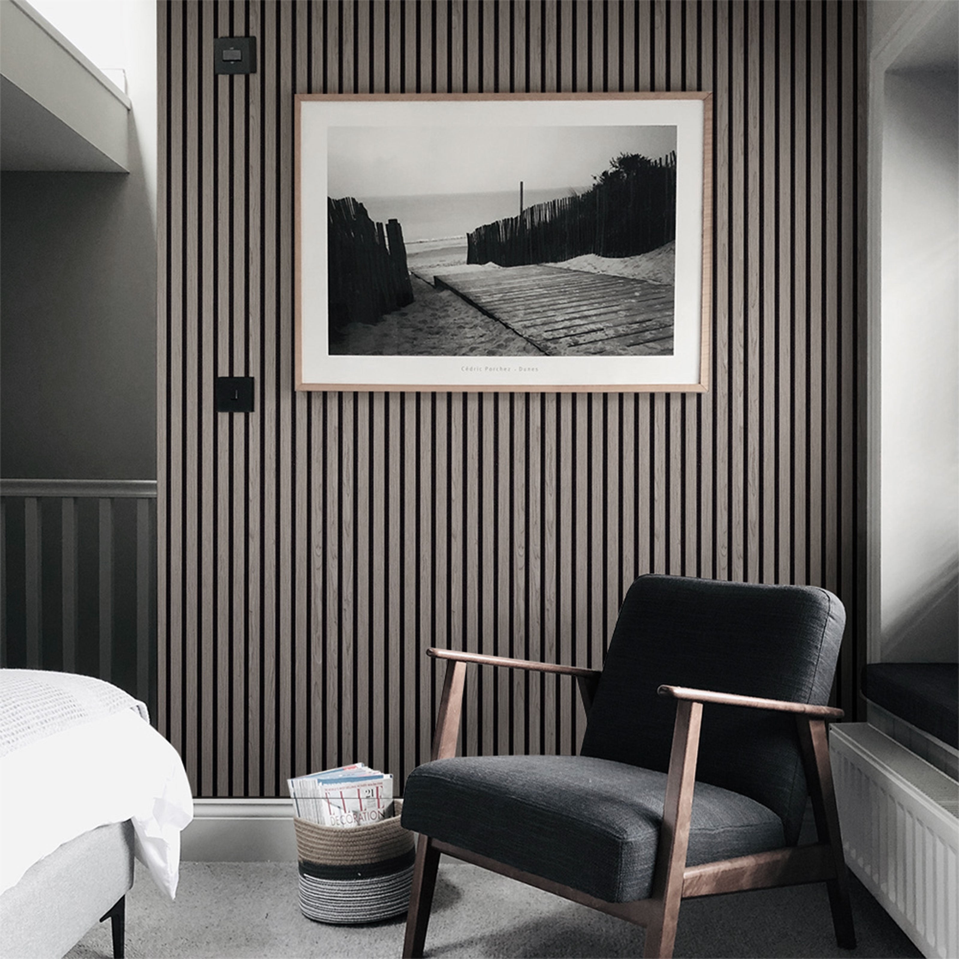 Pannello Acustico Feltro e fibra di legno Lamelli millerighe ROVERE GRIGIO 120x34x1,5 - Eternal Parquet