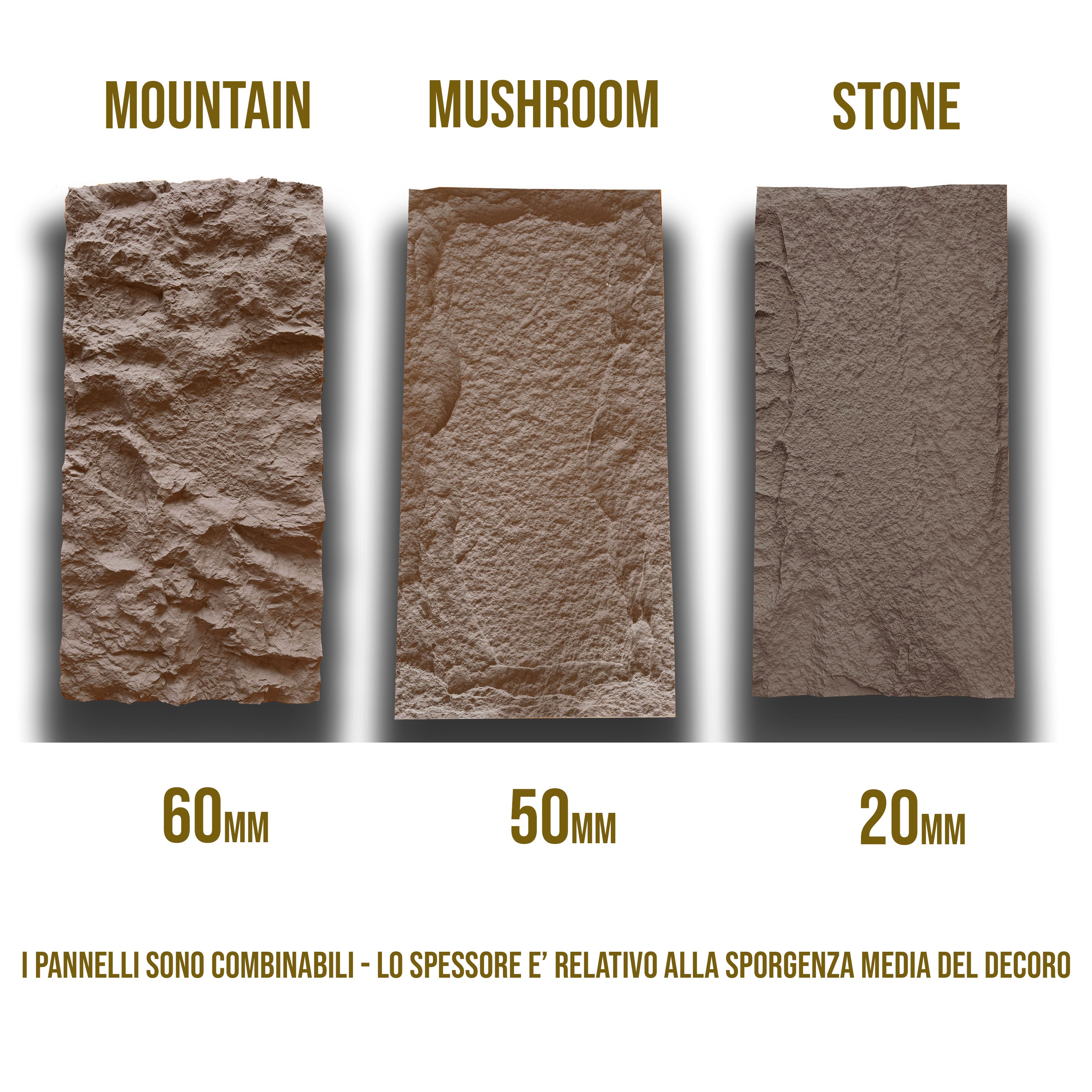 pannello di Rivestimento interno-esterno in PU effetto pietra CEMENTO ultrarealistico ed isolante 60x120cm in 3 modelli - Eternal Parquet