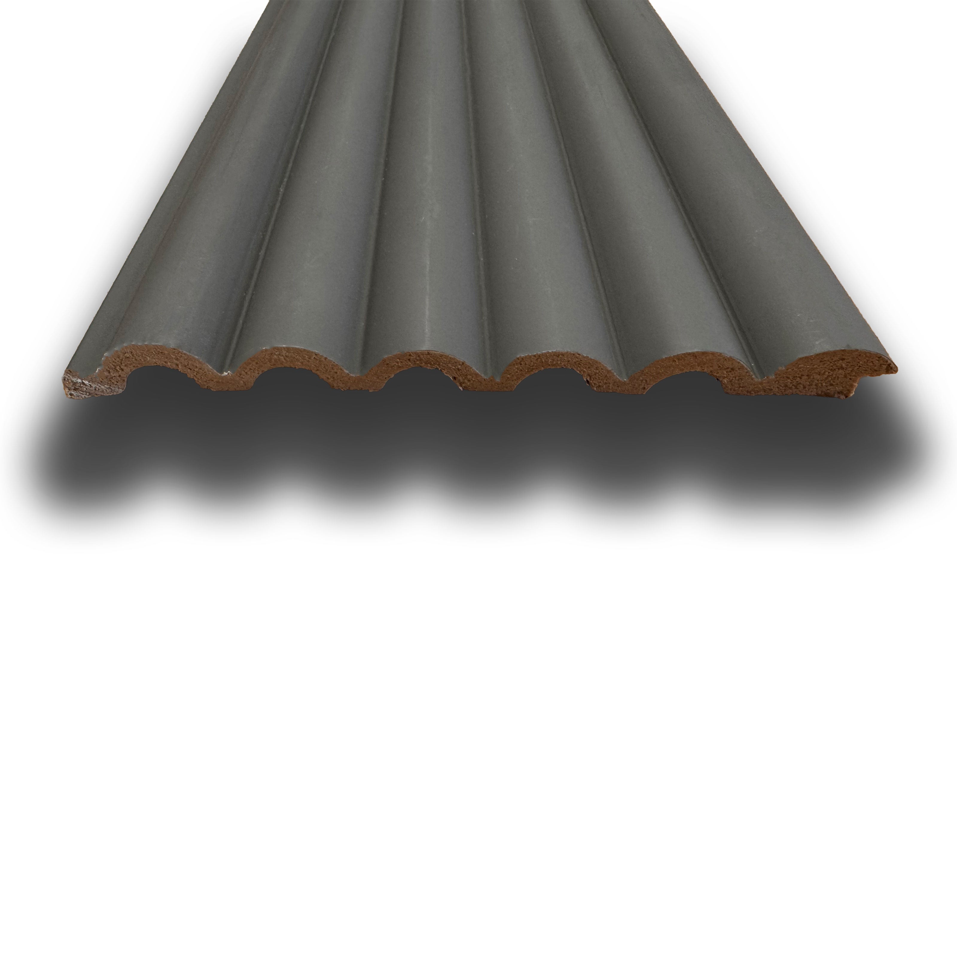 Asta intera 12x154x2800mm di Rivestimento Polimeri Boiserie cannettato Lamelli tondi eff. Touch VELVET GREY - Eternal Parquet