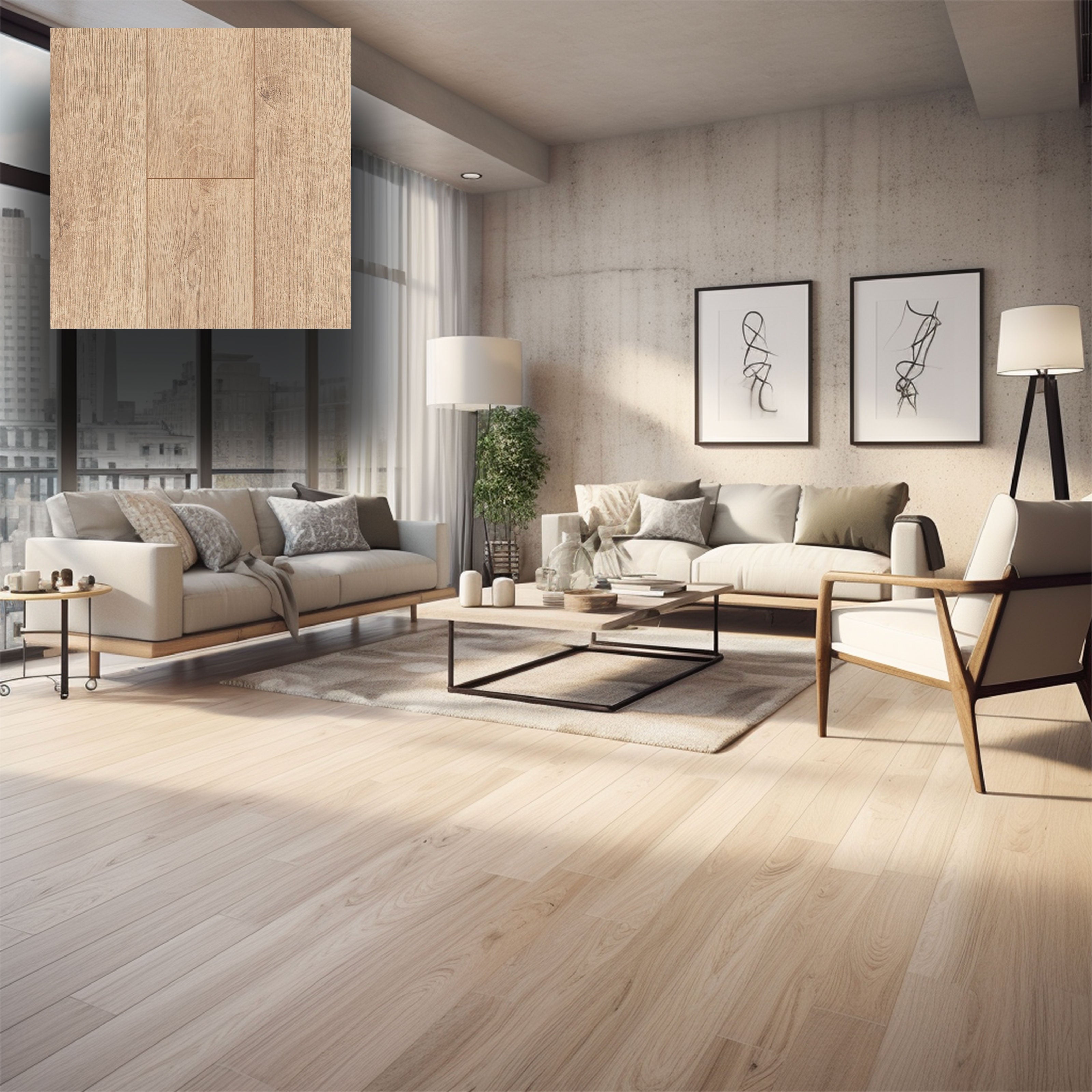 Pavimento in laminato 8mm AC5 Click bisell. Spazz. a registro HERN 197x1205 HYDRO 72H - Eternal Parquet