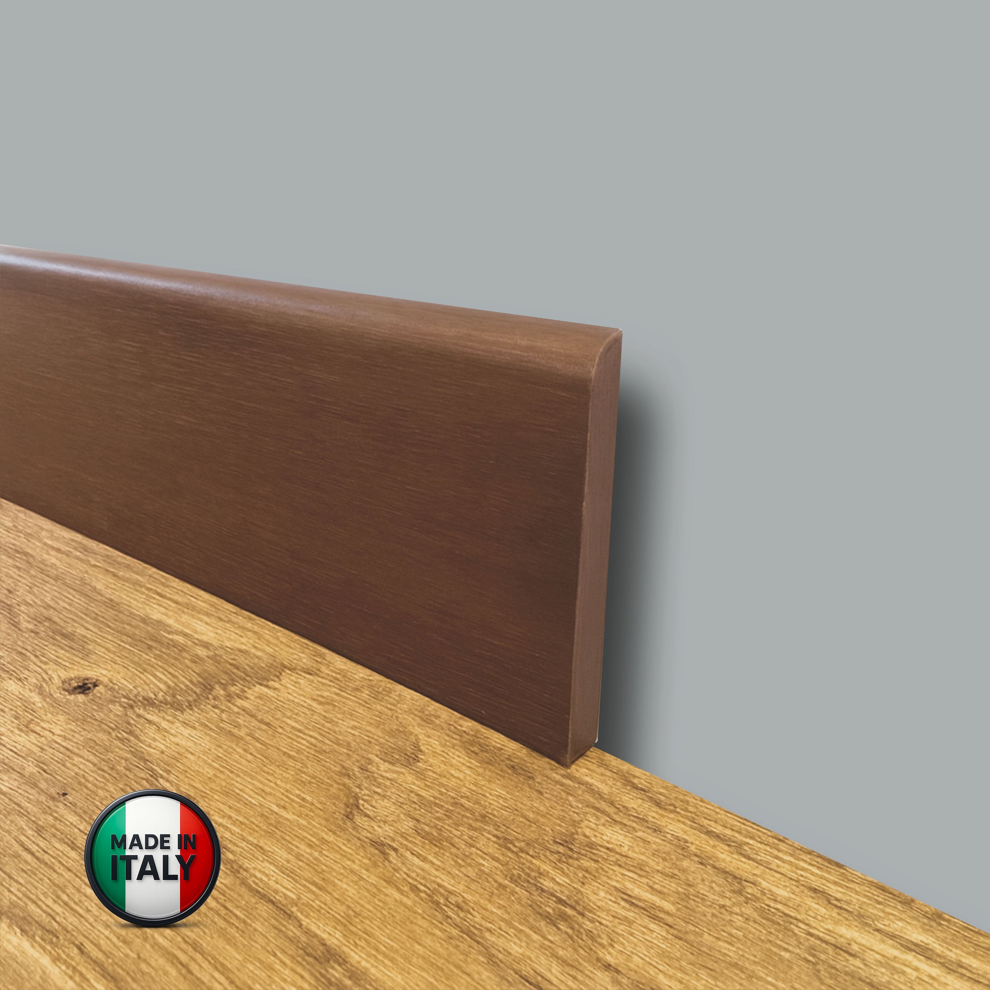 €2,49ml ** FUORI TUTTO ** Lotti da 20ml di Battiscopa in legno multistrato impiall. IROKO 70X10mm - Eternal Parquet