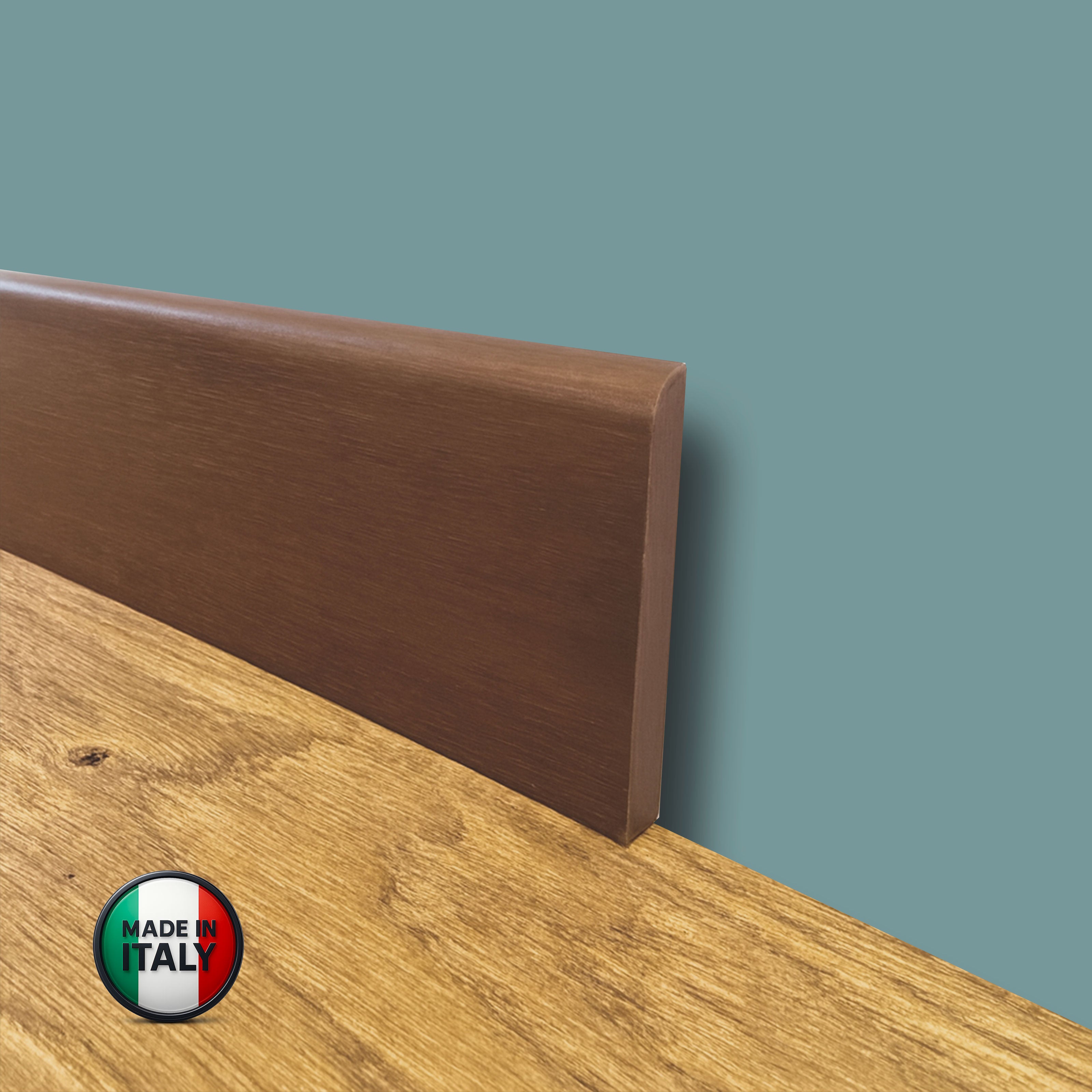 €2,49ml ** FUORI TUTTO ** Lotti da 20ml di Battiscopa in legno multistrato impiall. IROKO 70X10mm - Eternal Parquet