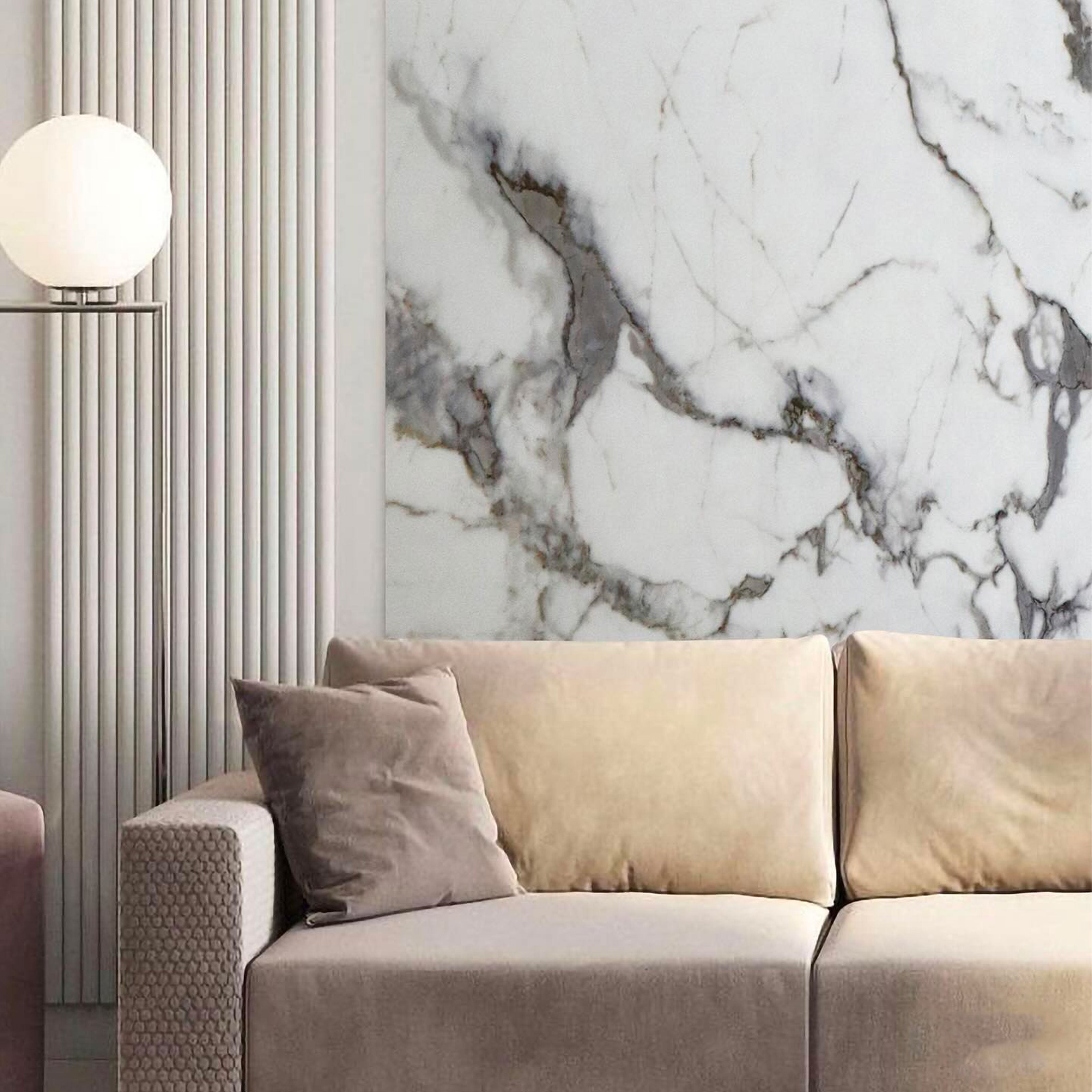 Pacco da n.4pz (2,9mq) Pannelli rivestimento in Polimeri Ultrarealistico effetto Marmo lucido 1220x600x4mm mod.ISCHIA - Eternal Parquet