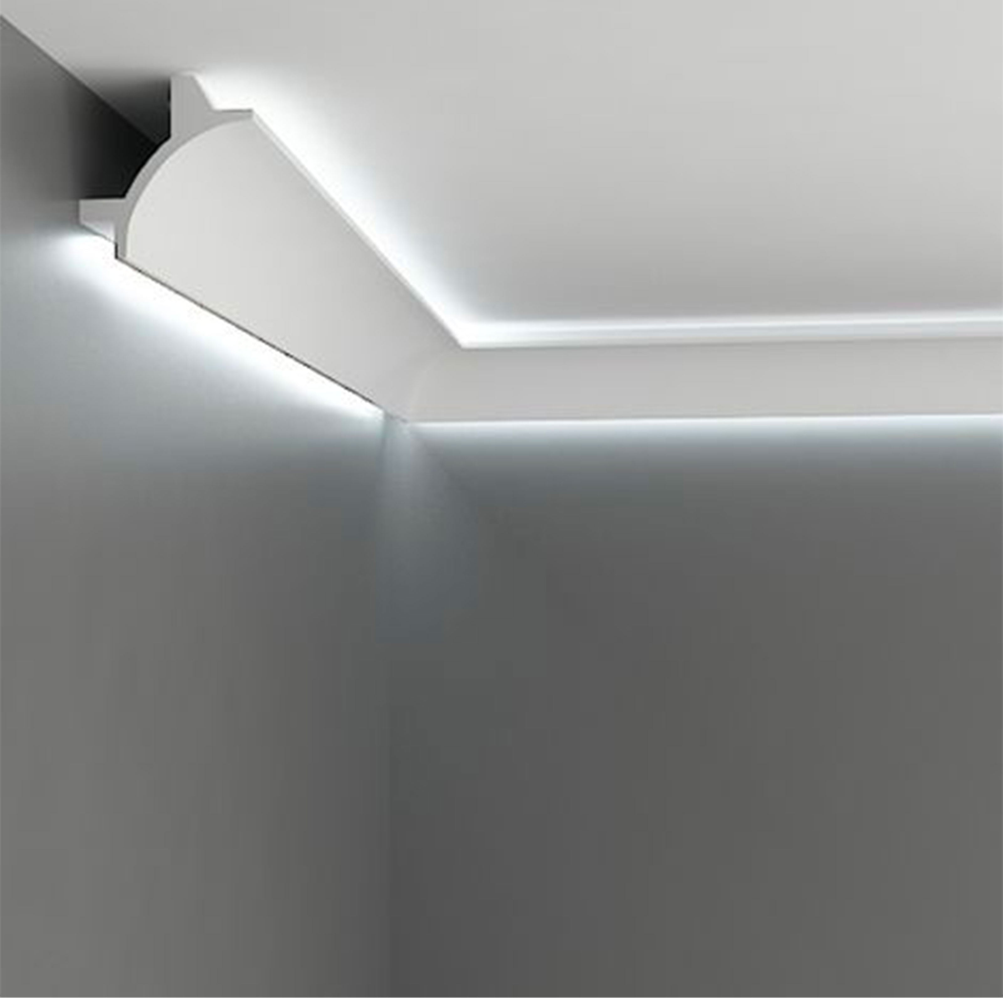 CORNICE A SOFFITTO con predisposizione LED 90x90x2000mm in POLIMERI - Polistrutturato (prezzo al metro) - Eternal Parquet