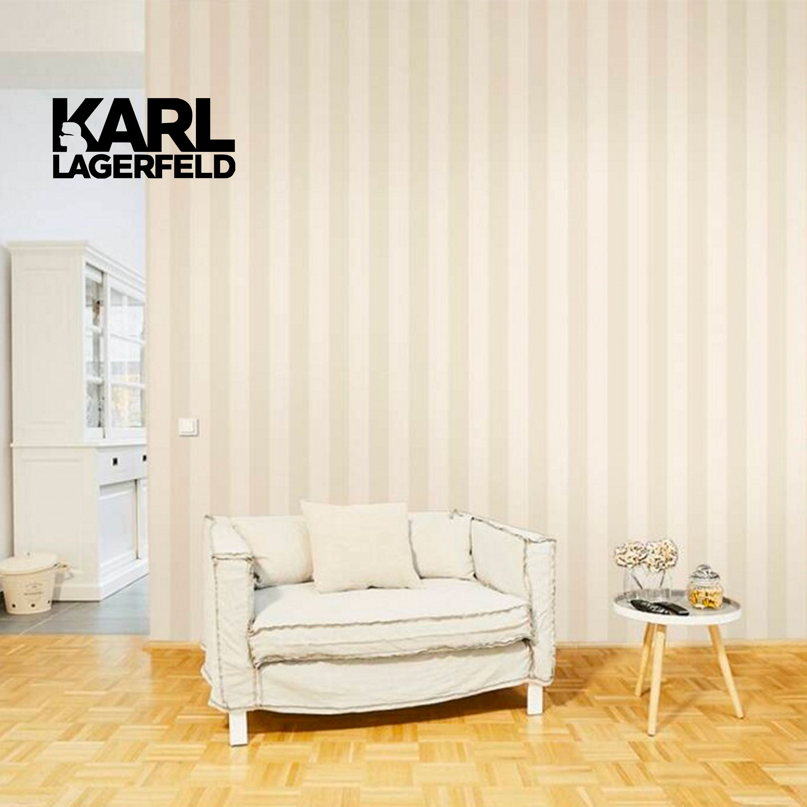 5,32mq Rotolo Carta da Parati griffata KARL LAGERFELD in TNT a rilievo multigloss PREMIUM 10,05x0,53mt cod. 37849-5 - Eternal Parquet