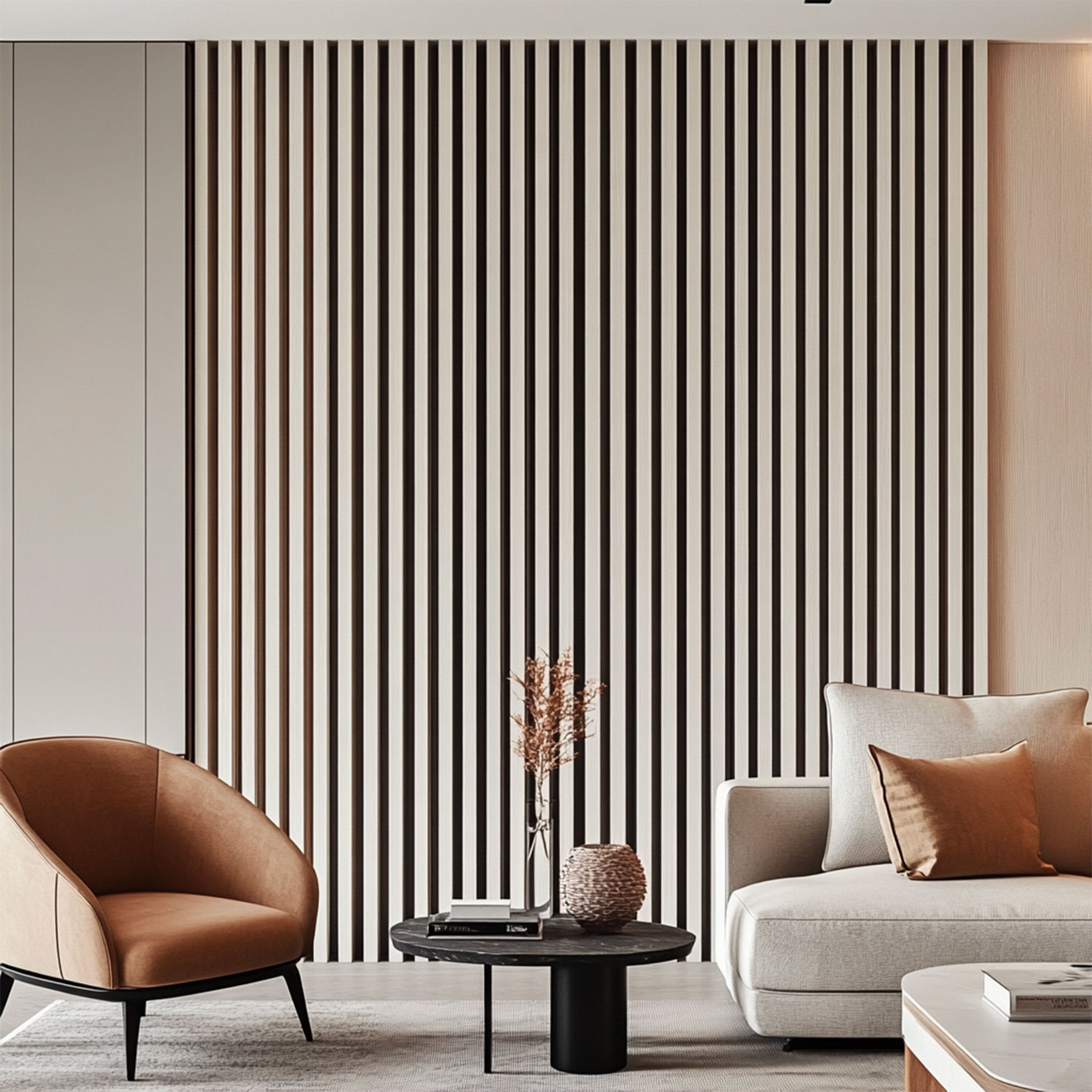 Pannello ACUSTICO (1,74mq) a Lamelli AUTOADESIVO rivestito in VERO LEGNO + feltro + fibra di legno - mis. 12x600x2900mm ACERO BIANCO - Eternal Parquet