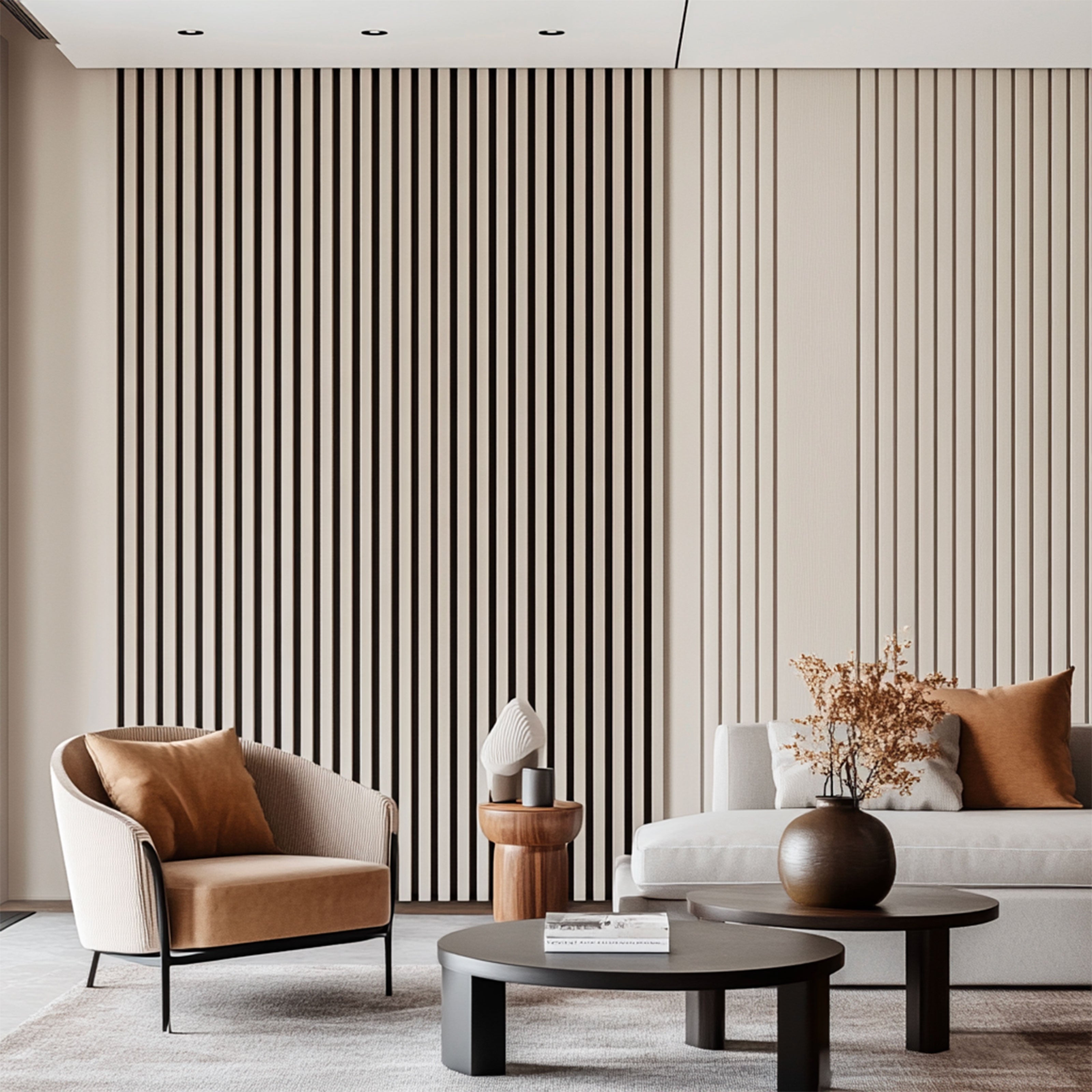 Pannello ACUSTICO (1,74mq) a Lamelli AUTOADESIVO rivestito in VERO LEGNO + feltro + fibra di legno - mis. 12x600x2900mm ACERO BIANCO - Eternal Parquet