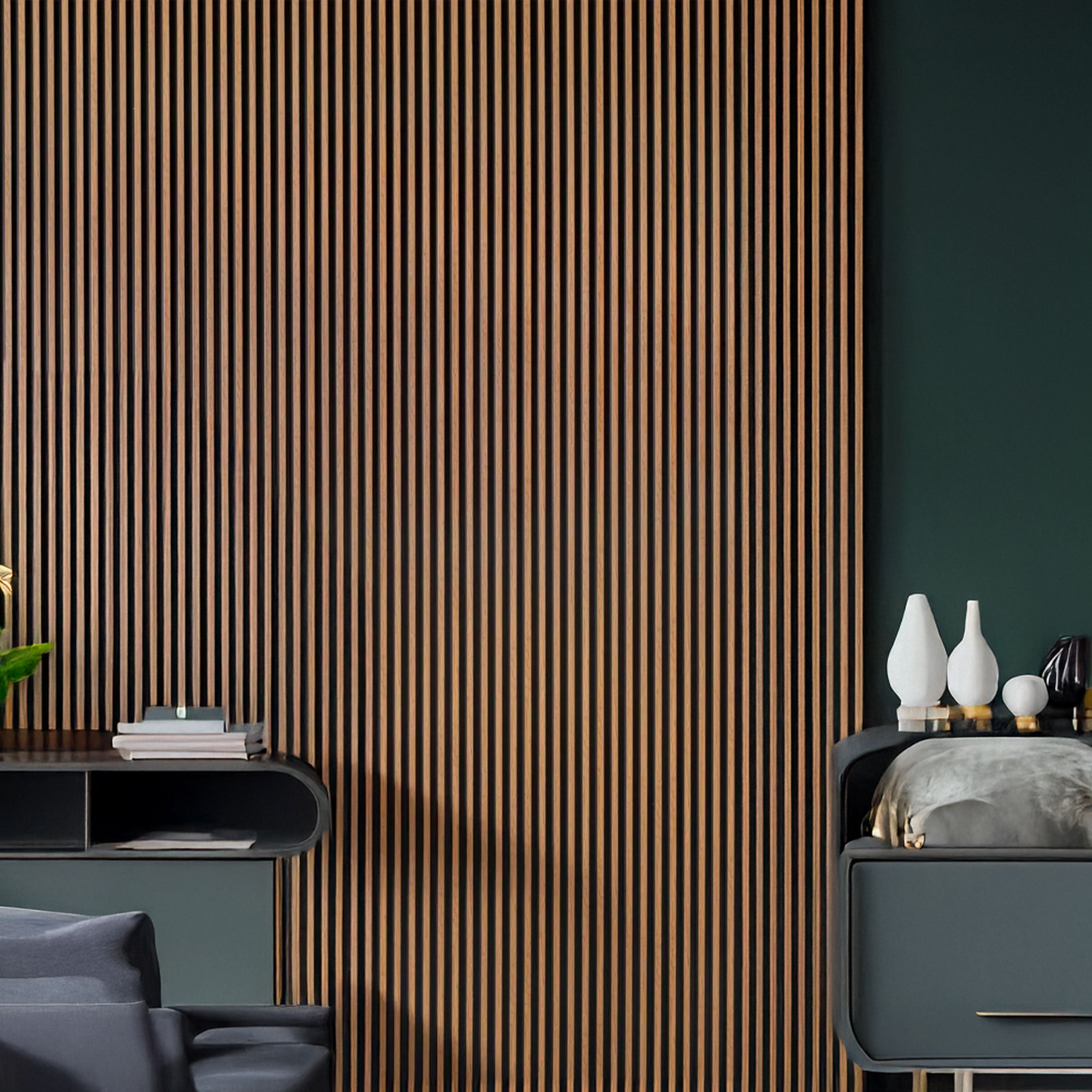 €2,99ml - Asta intera 12x122x2900mm di Rivestimento Parete Boiserie cannettato Lamelli stretti in Polimeri ROVERE BRUNO - Eternal Parquet