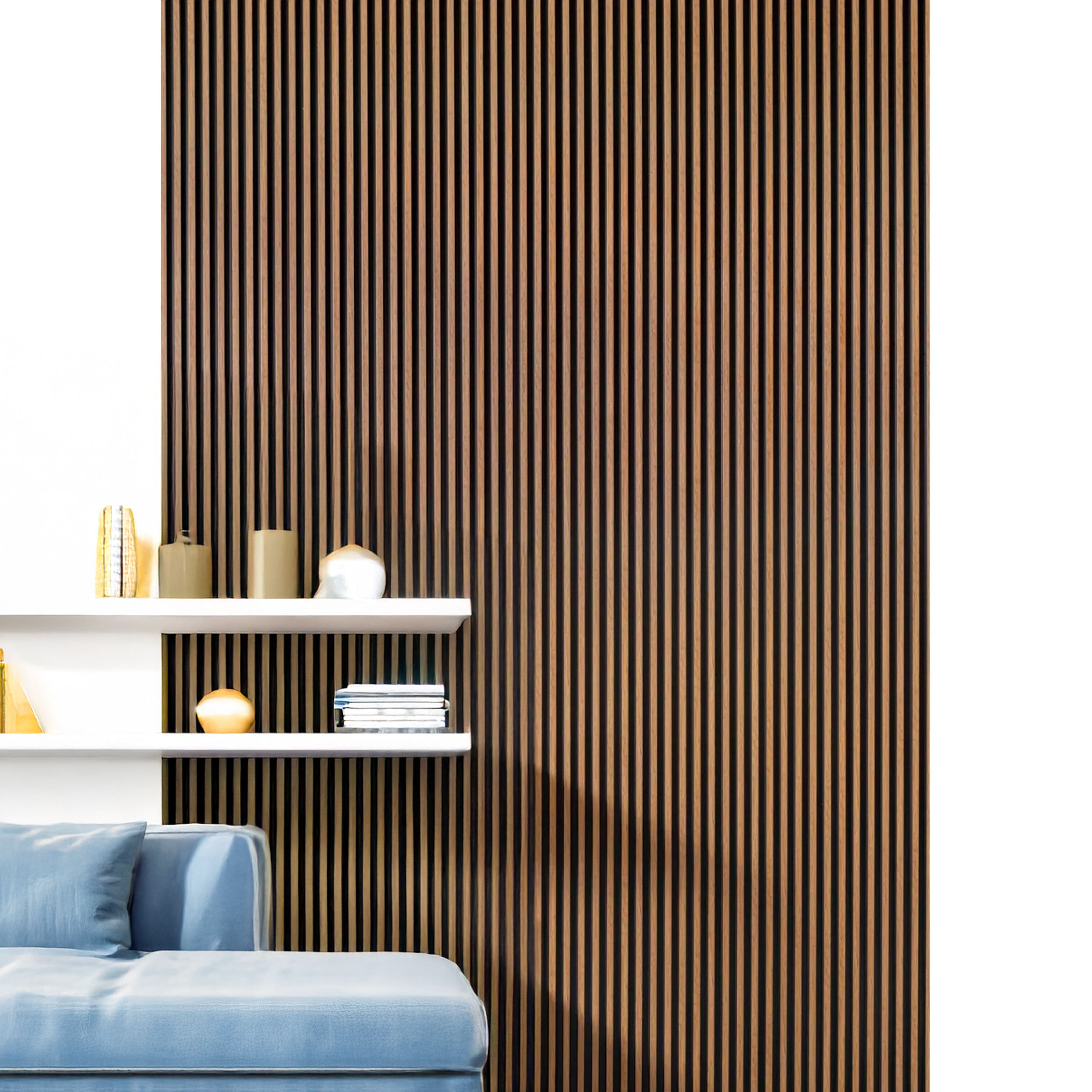 €2,99ml - Asta intera 12x122x2900mm di Rivestimento Parete Boiserie cannettato Lamelli stretti in Polimeri ROVERE BRUNO - Eternal Parquet