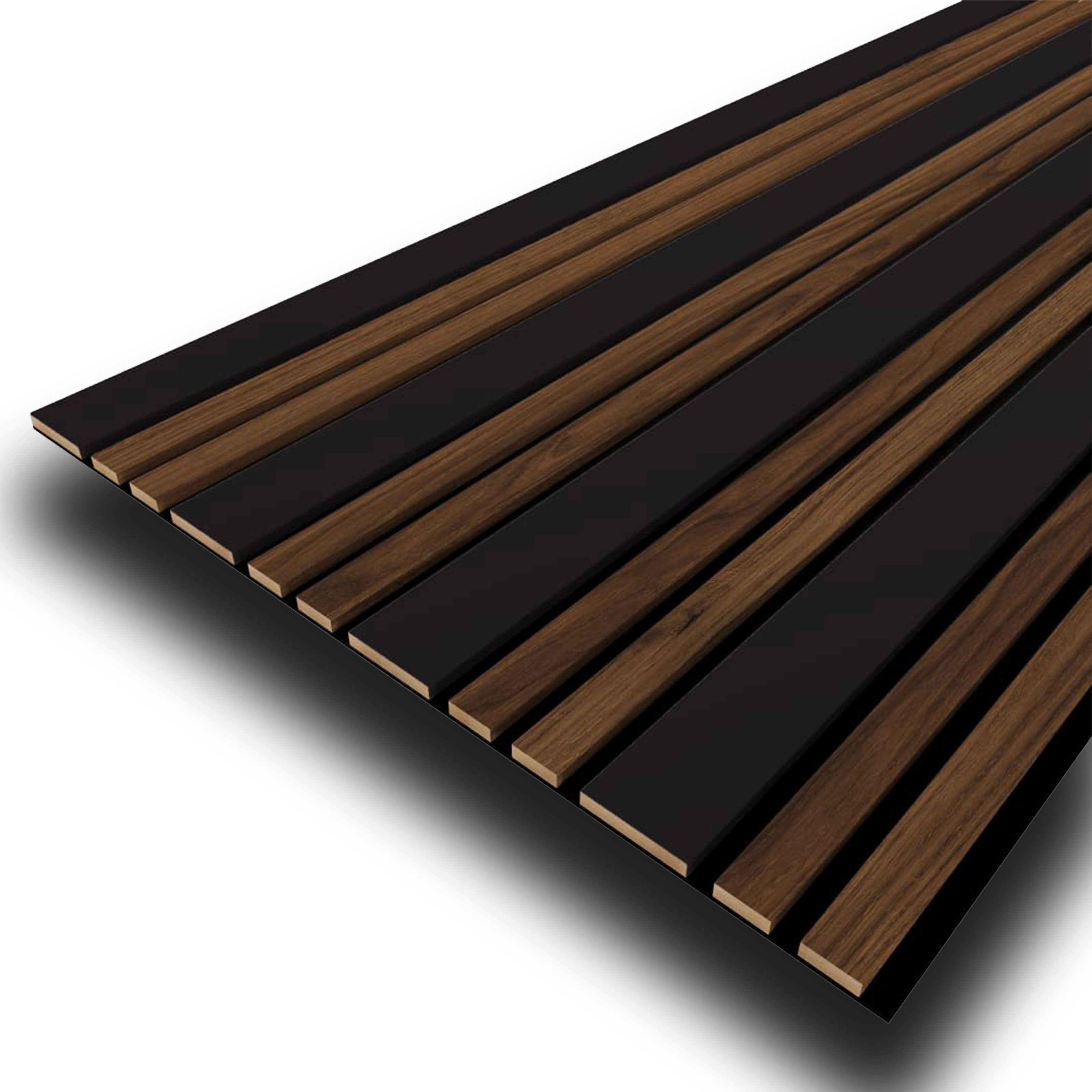 Pannello ACUSTICO arrotolabile (1,66mq) a Lamelli in Fibra di legno mis. 9x600x2780mm BLACK+CATANIA - Eternal Parquet