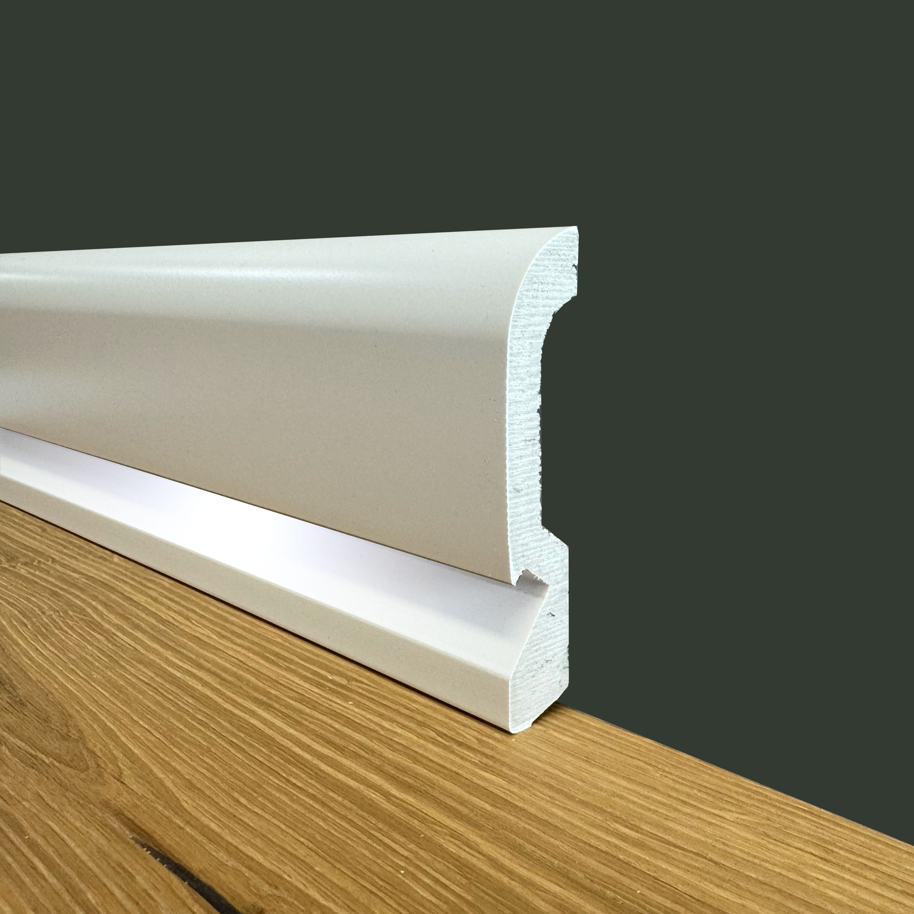 ***FINE SERIE al metro*** Battiscopa Zoccolino "BC PREDISPOSIZIONE LED" in Duropolimero Polistrutturato Bianco 100x18 - Eternal Parquet