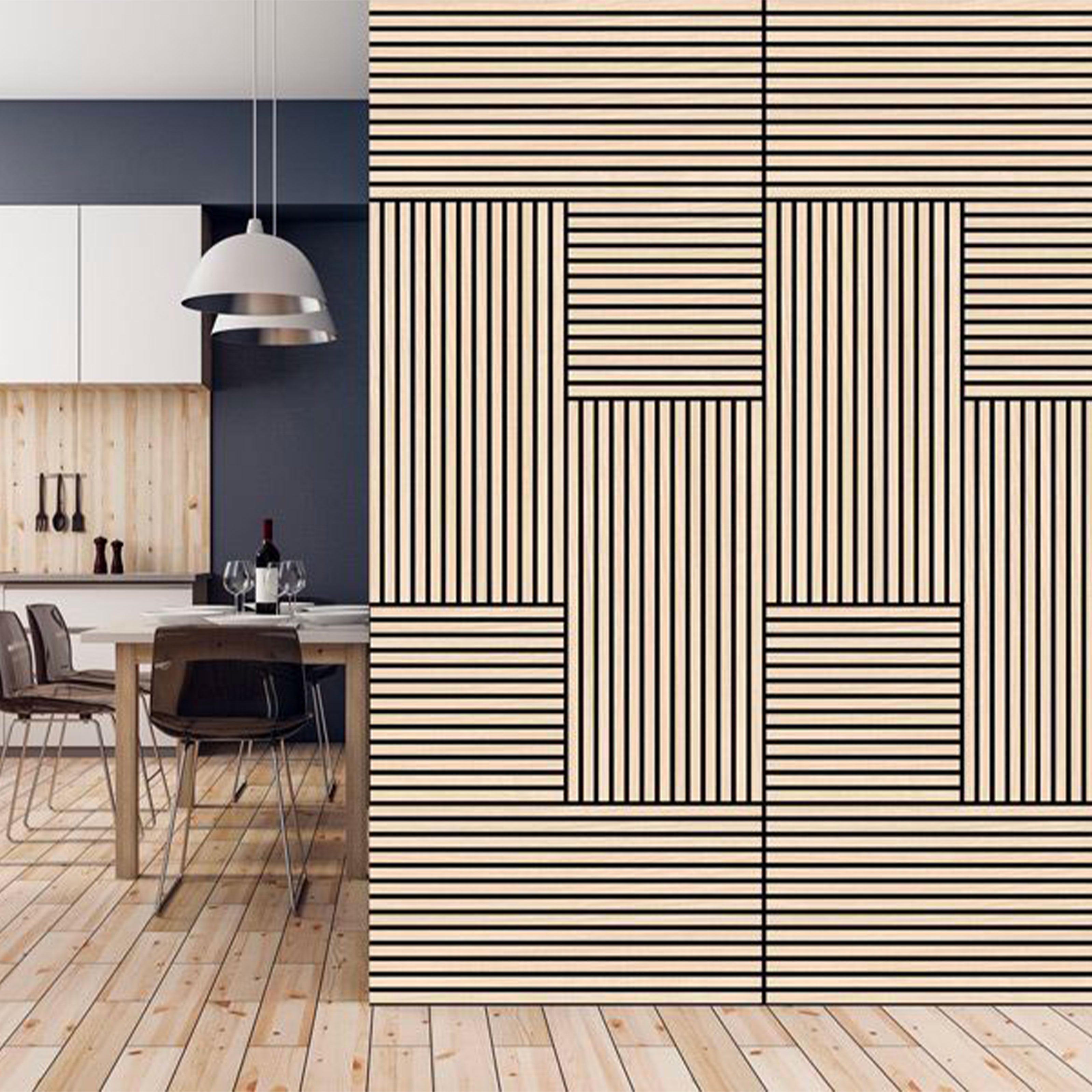 JANGAL Parete acustica a pannelli Modulabile LAMELLI 52x52cm rivestiti vero ROVERE mod. LETEA OAK - Eternal Parquet