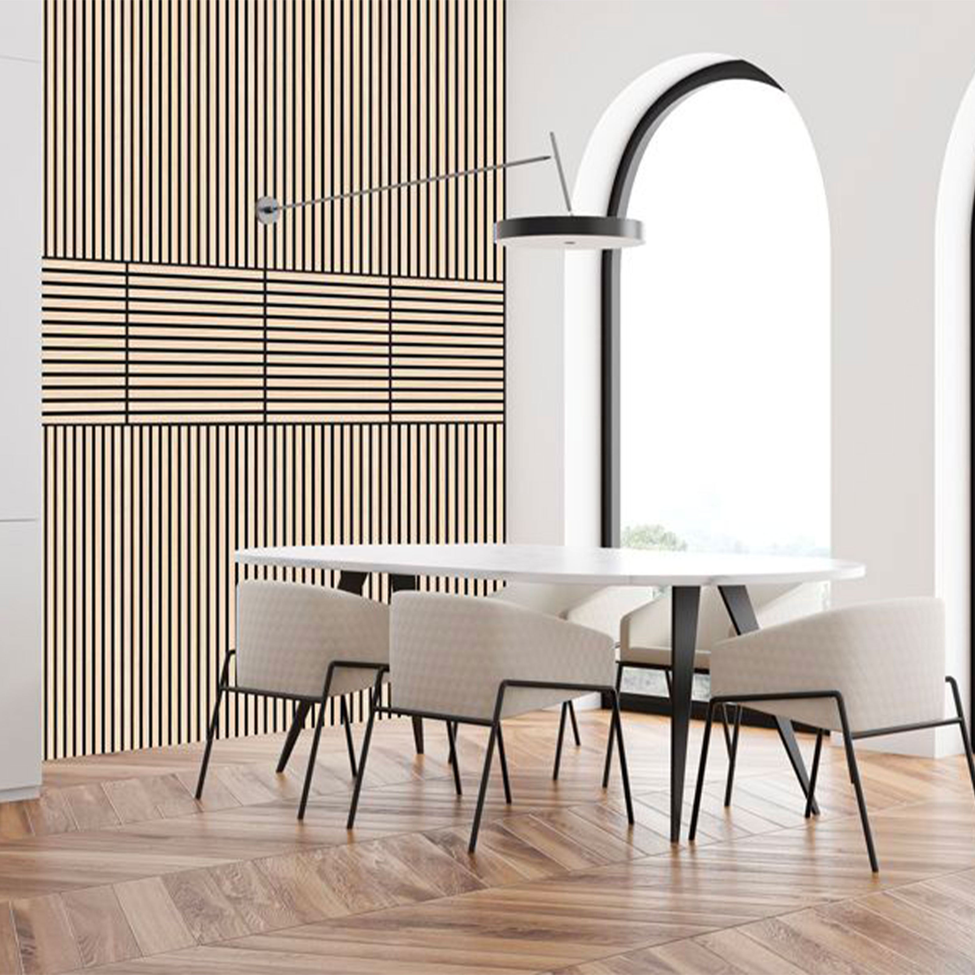 JANGAL Parete acustica a pannelli Modulabile LAMELLI 52x52cm rivestiti vero ROVERE mod. LETEA OAK - Eternal Parquet