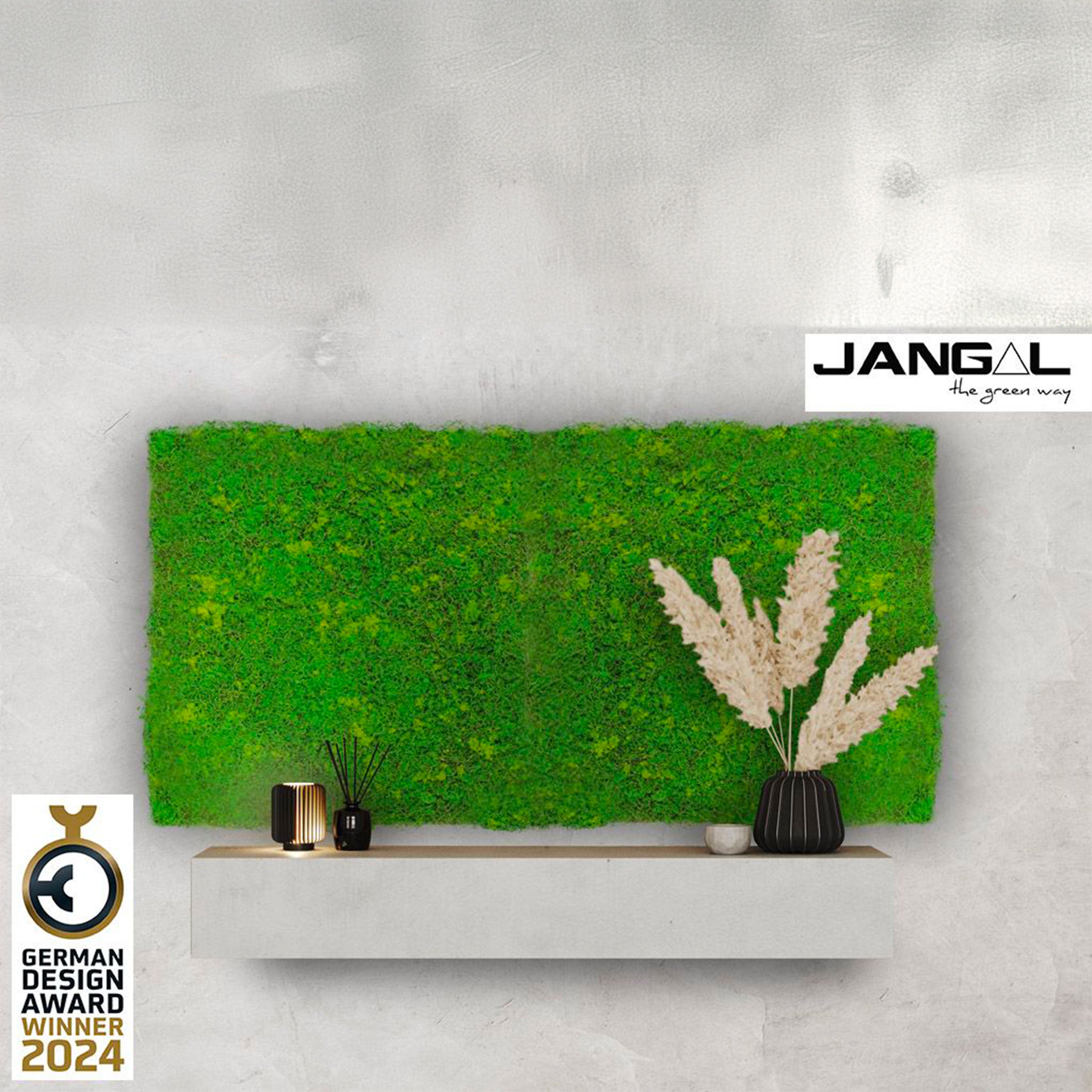 JANGAL Pannelli acustici Modulabili in FLORA sintetica ULTRAREALISTICA 52x52cm mod. LIGHT GREEN - Eternal Parquet