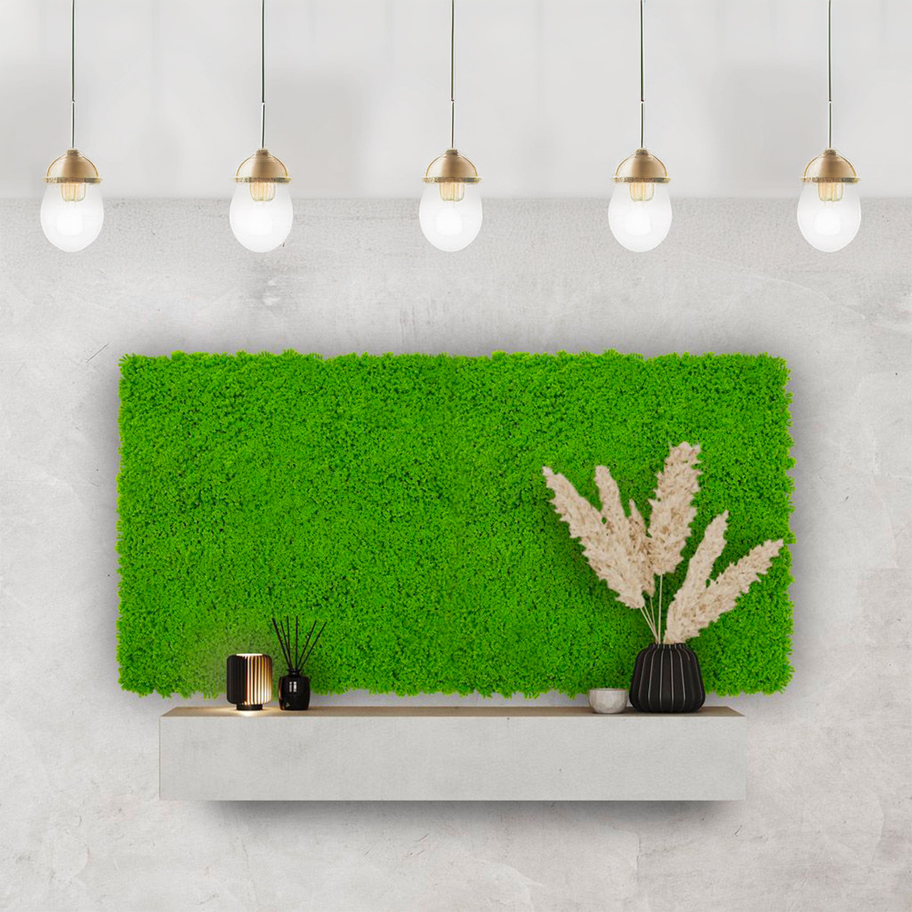 JANGAL Pannelli acustici Modulabili in FLORA sintetica ULTRAREALISTICA 52x52cm mod. LIME GREEN - Eternal Parquet