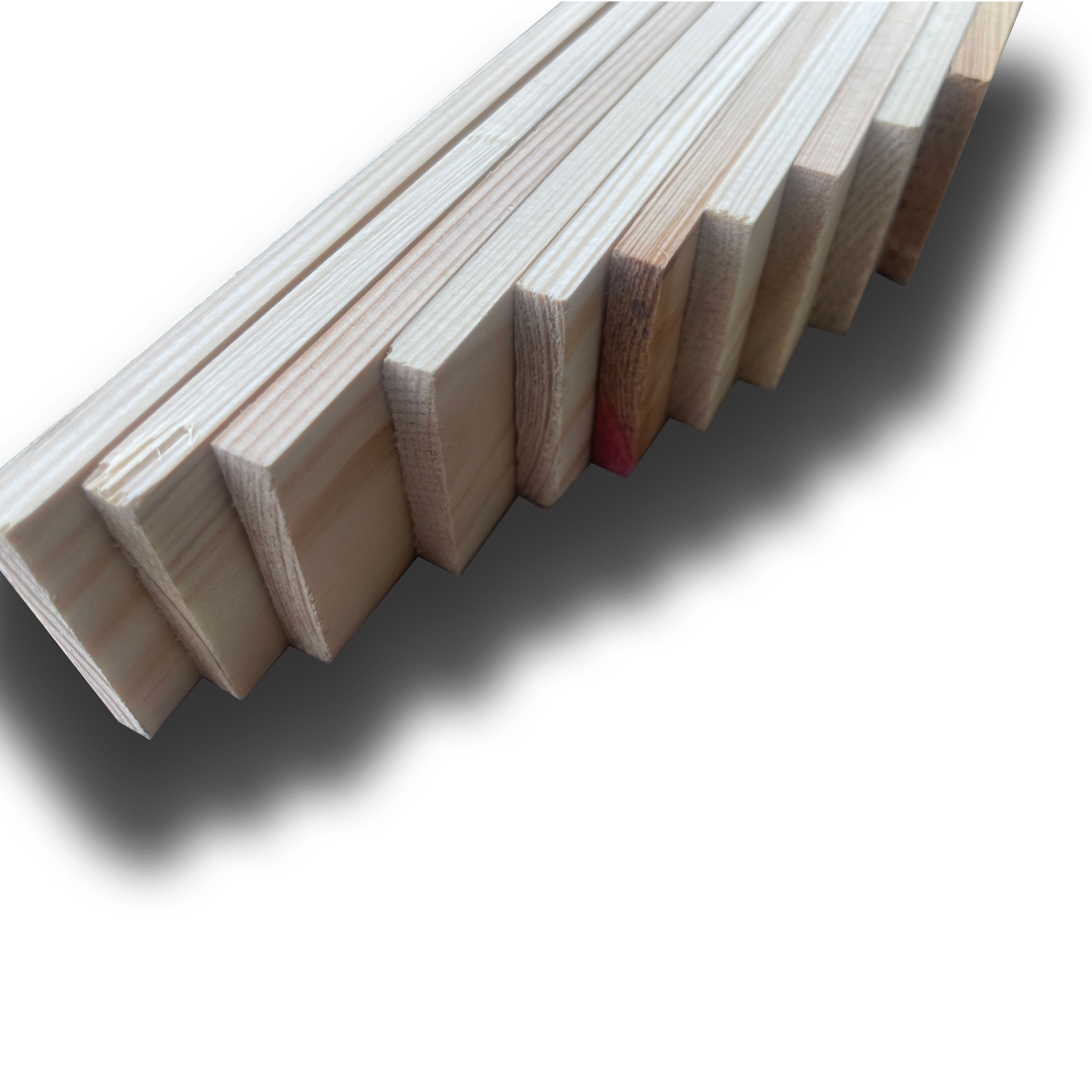 10 listelli di PINO massello levigato Joynt senza nodi 0,5x4x100cm (SxLxH) ottima sottostruttura per lamelli o pareti - Eternal Parquet