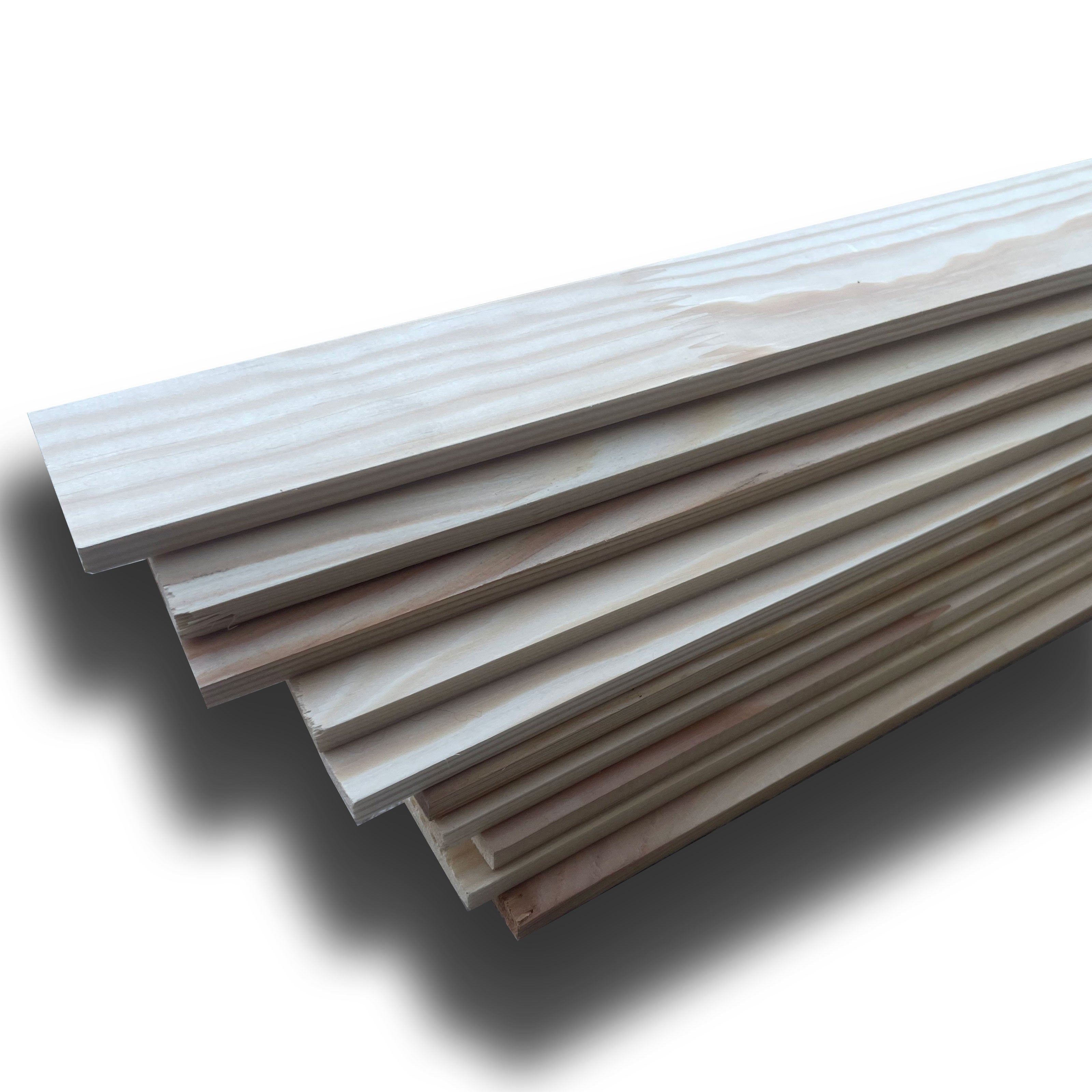 10 listelli di PINO massello levigato Joynt senza nodi 0,5x4x100cm (SxLxH) ottima sottostruttura per lamelli o pareti - Eternal Parquet