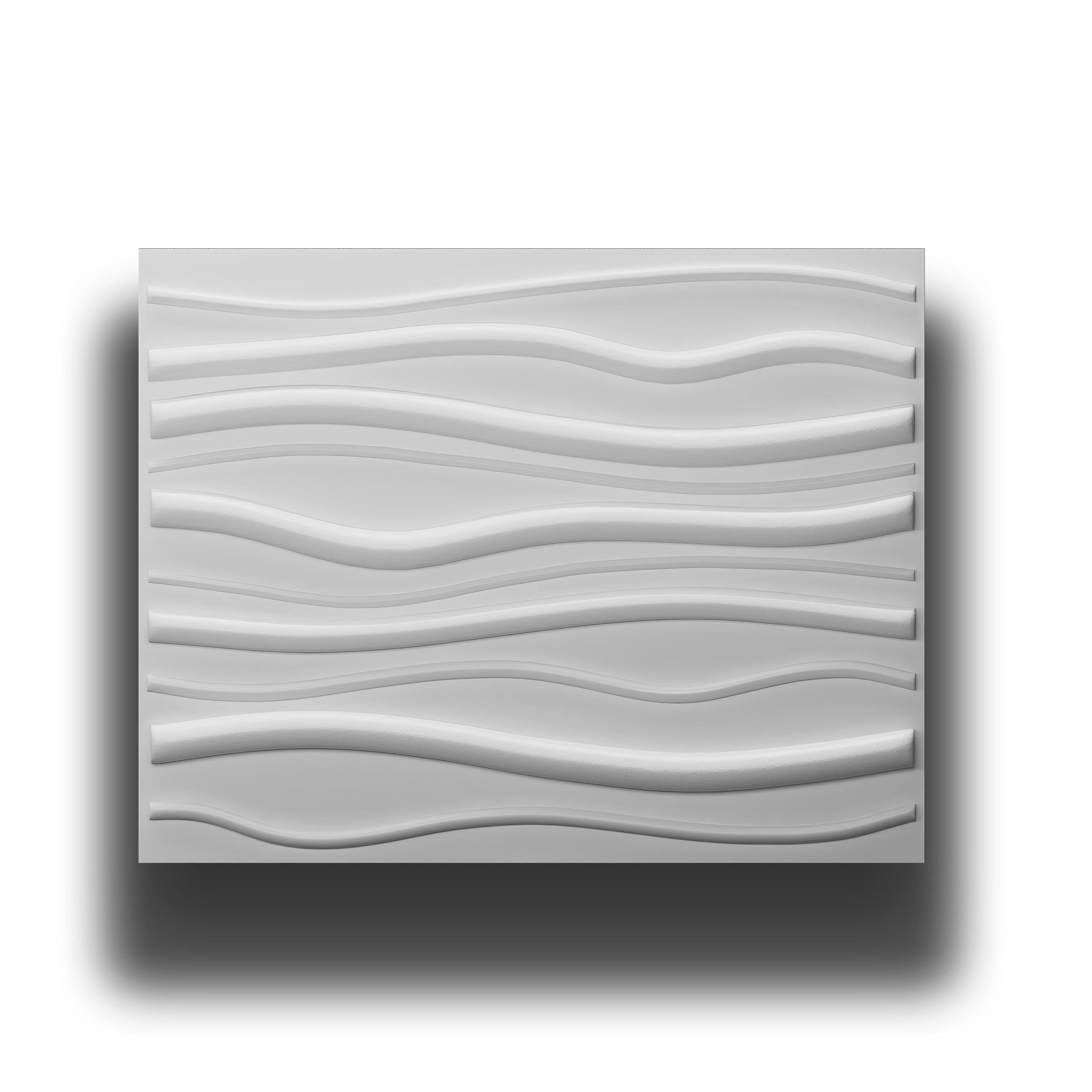 €3,99 Pannello in fibra naturale a parete 3D, rivestimento di lusso 3D 80X62,5cm BIANCO verniciabile MAREE - Eternal Parquet