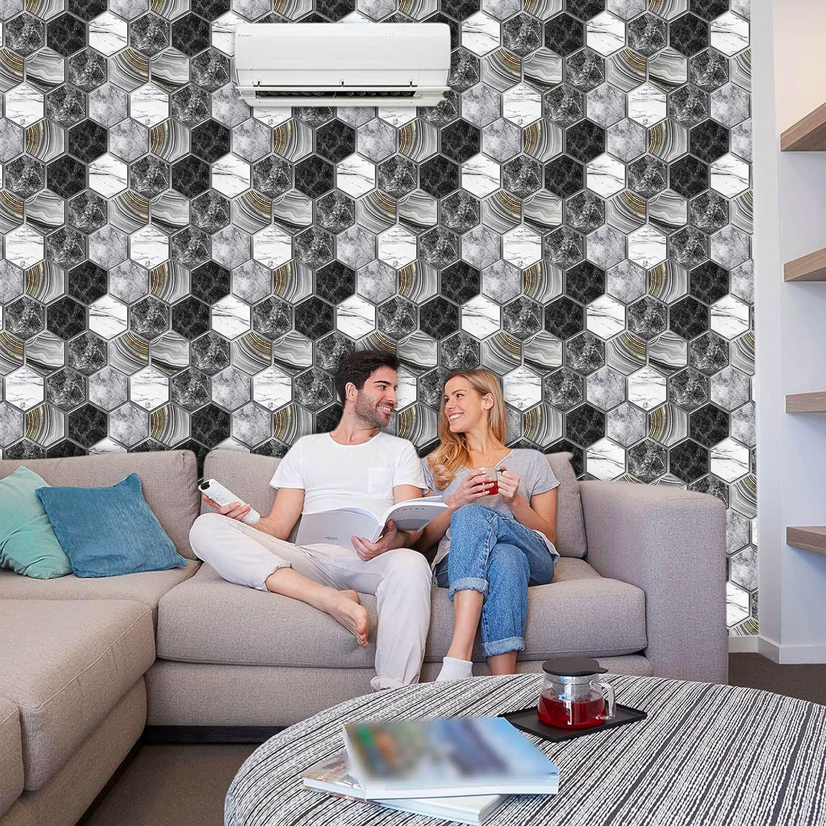 pacco da 4 Pannelli 3D Autoadesivi in PVC 30X30cm vari decori ultrarealistici ideali per bagni e cucine - Eternal Parquet