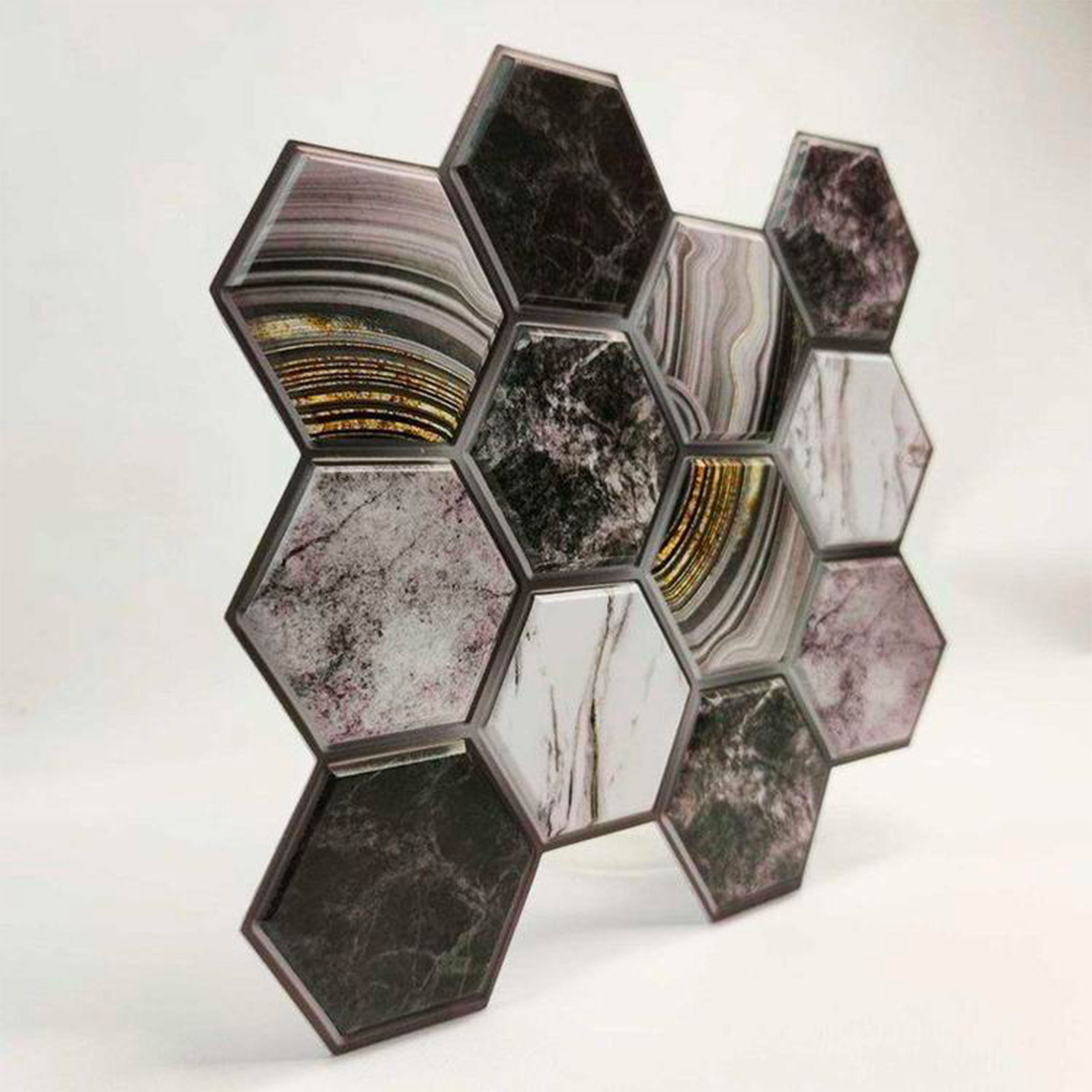 pacco da 4 Pannelli 3D Autoadesivi in PVC 30X30cm vari decori ultrarealistici ideali per bagni e cucine - Eternal Parquet