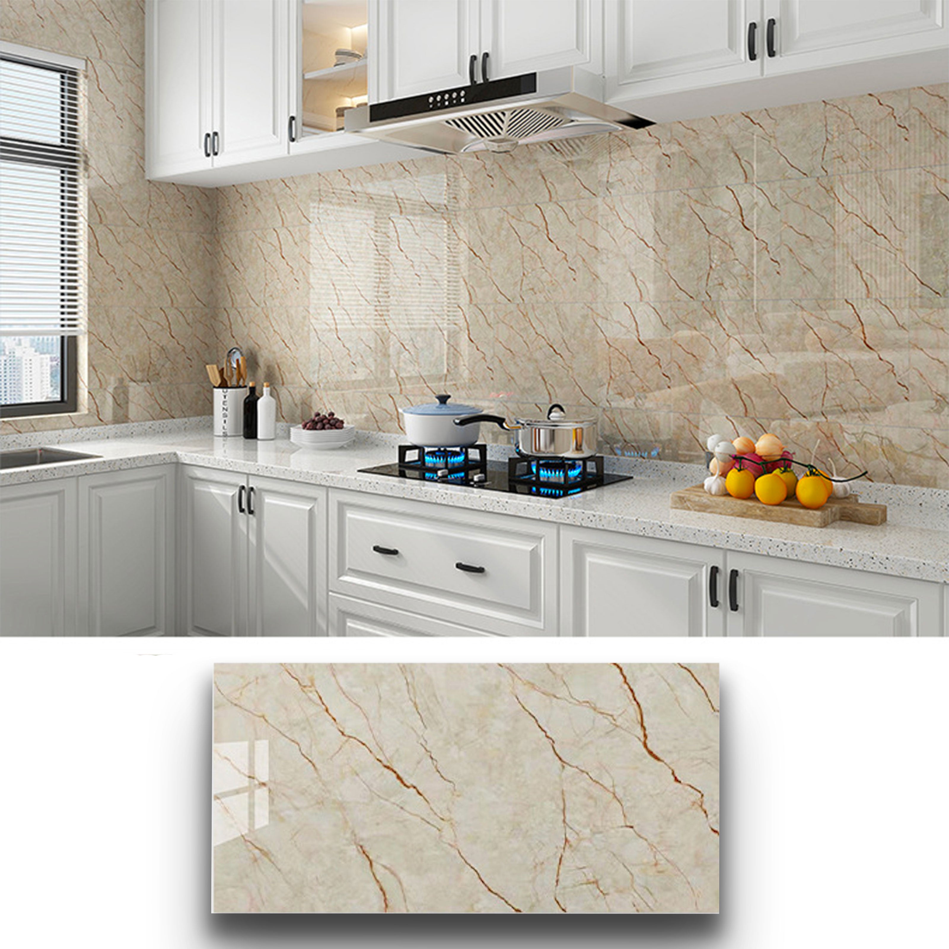 Pannelli in PVC Autoadesivi Effetto Marmo/Granito 60x30xcm Lussuosi, isolanti, idrorepellenti, ignifughi - Eternal Parquet