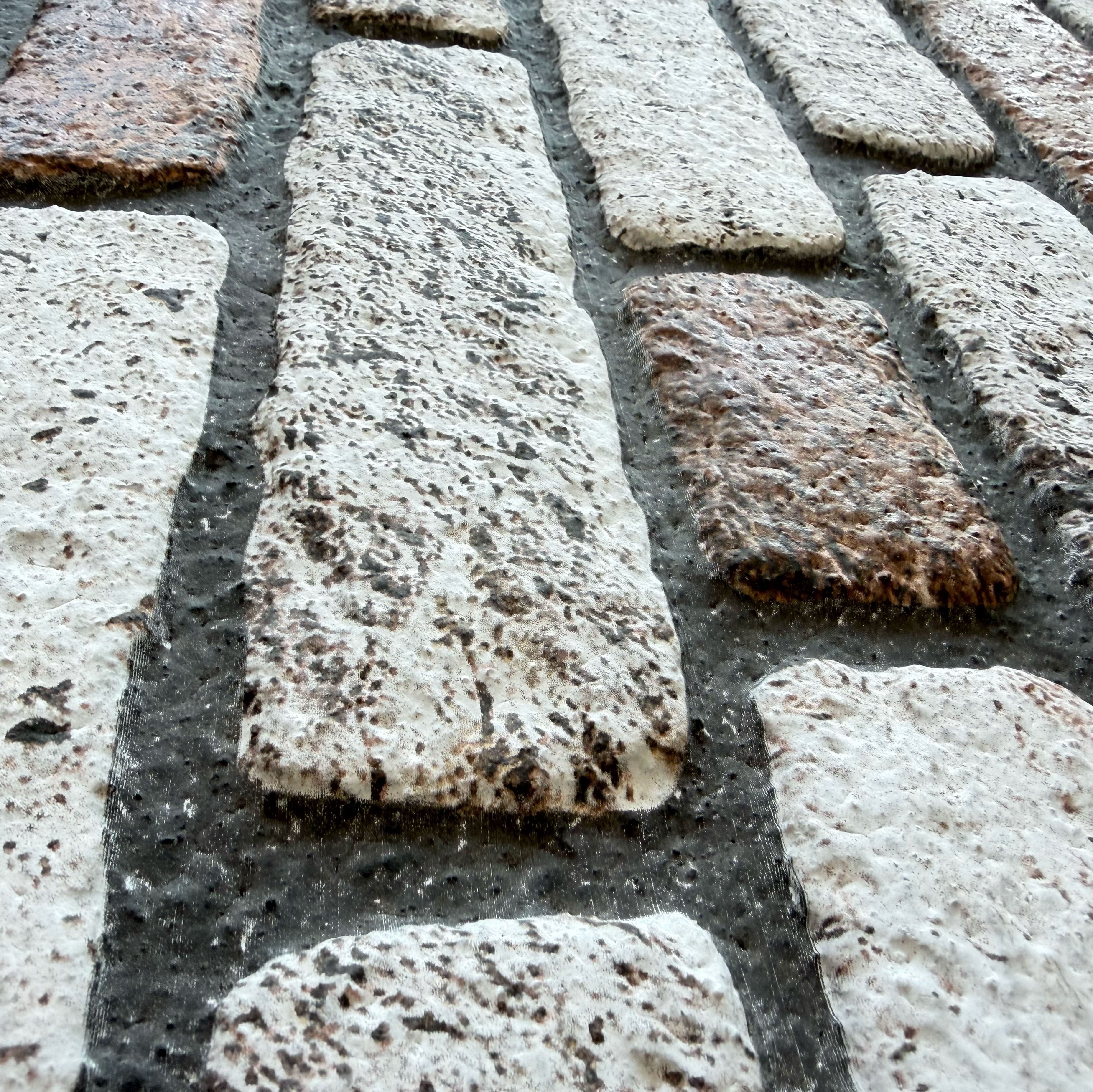 CAPPOTTO esterno - interno isolante in STYROFOAM 3D spess.2cm (120x50cm) con resine e malta mattoni Bianchi Mixed - Eternal Parquet